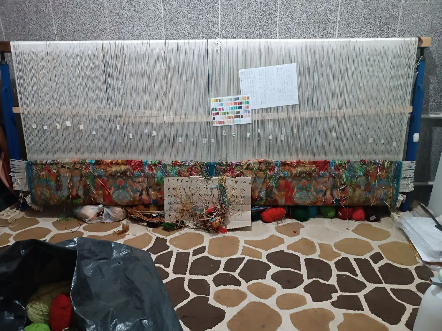 فرش نیمه کاره جفت زرونیم طرح سلاطین|فرش|تبریز, |دیوار