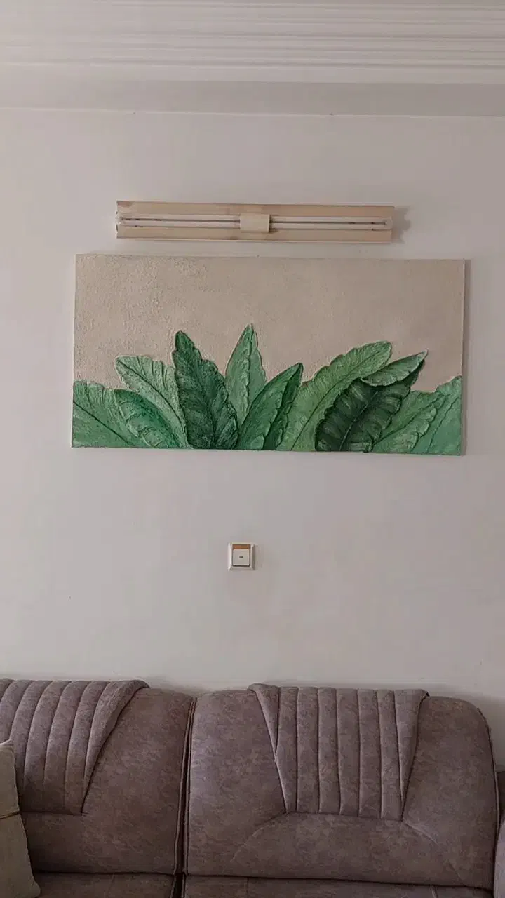 تابلو نقاشی برجسته طرح برگ|تابلو، نقاشی، عکس|آمل, |دیوار