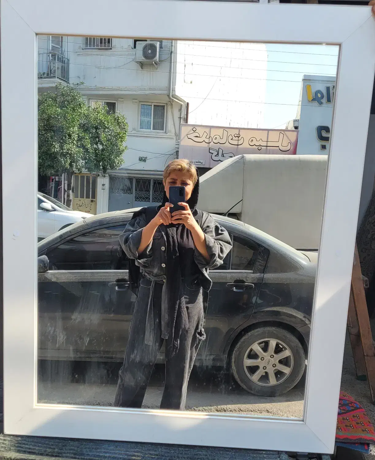 آینه سایز۱۰۰×۸۰ با قاب ام دی اف سفید|آینه|ساری, |دیوار