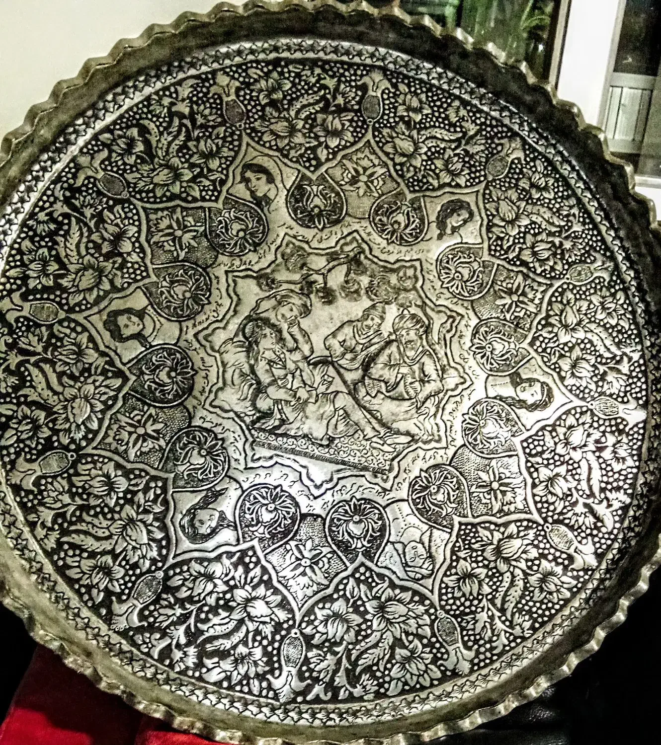 مجمع مس لبکنگره قاجار قلم فاخرارزشمندپهلوی طرح بزم|کلکسیون اشیاء عتیقه|زنجان, |دیوار