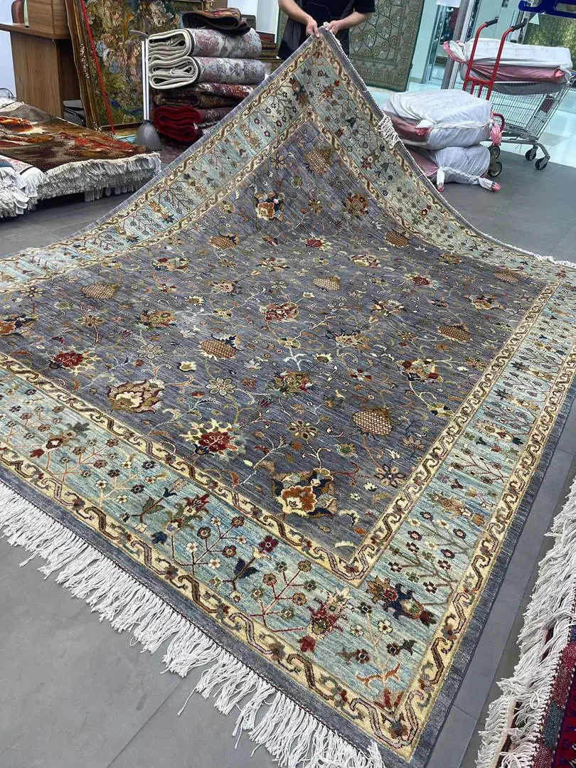 فرش دستباف (بساک)۱۱ متری  پشم دستریس رنگ گیاهی|فرش|مشکین‌دشت, |دیوار