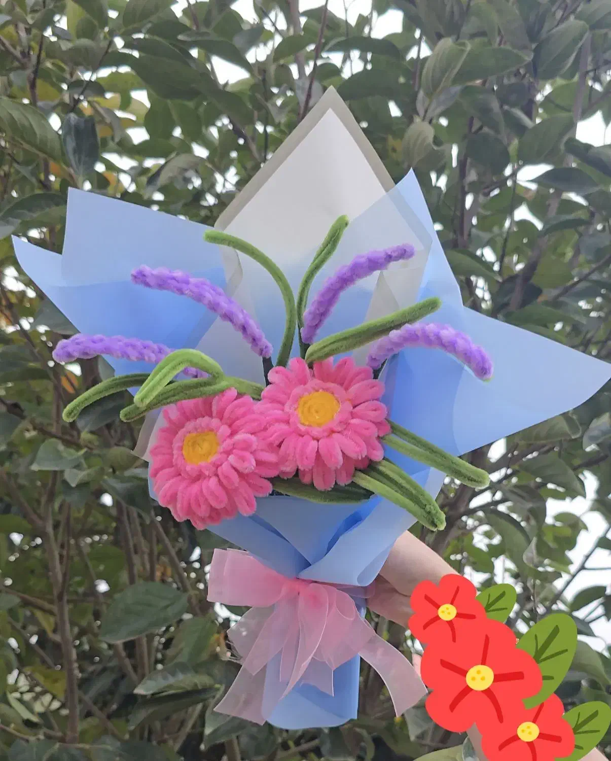 انواع دسته گل مصنوعی در طرح و رنگ زیبا|گل مصنوعی|رودسر, |دیوار