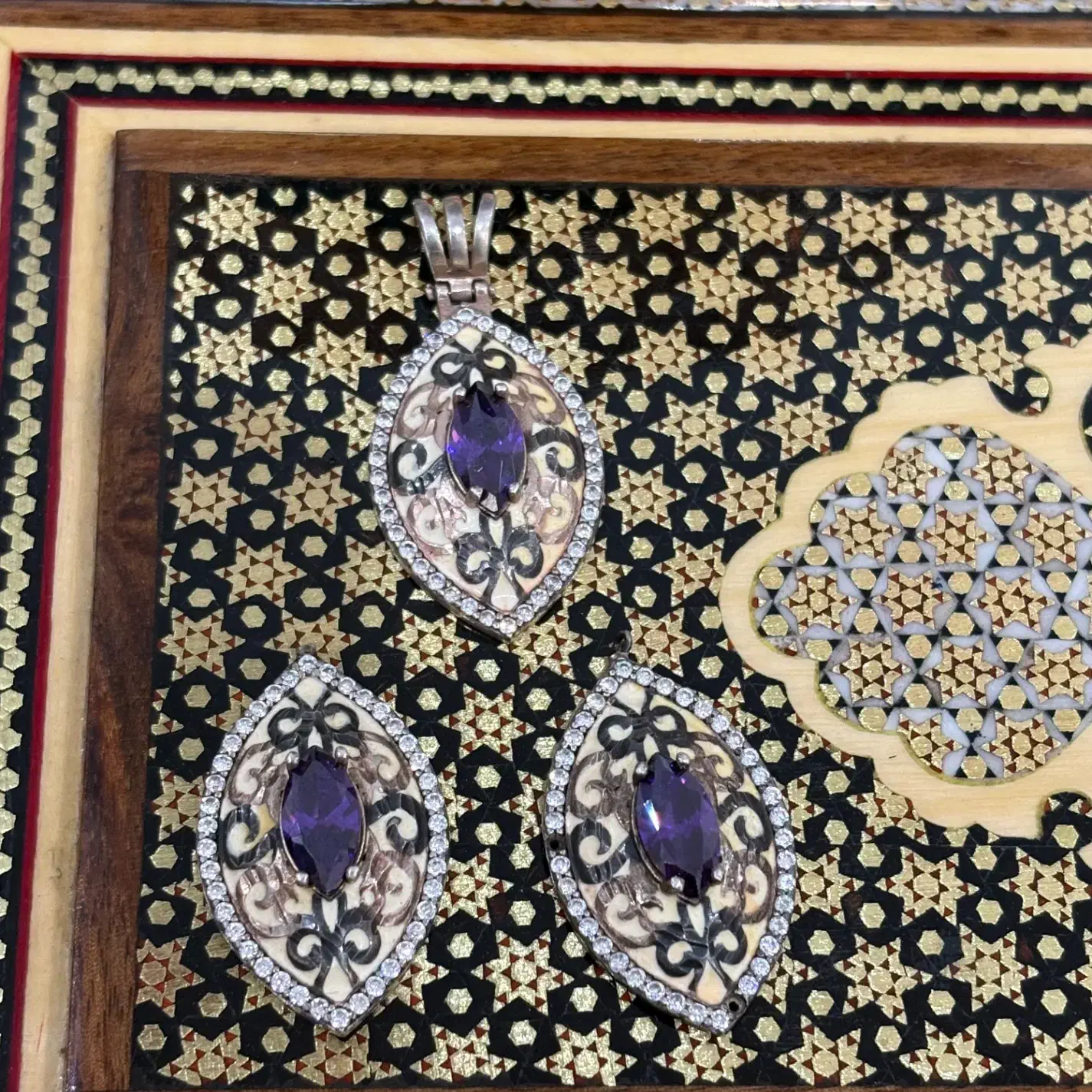 نیم ست نقره و جواهر|جواهرات|قزوین, |دیوار