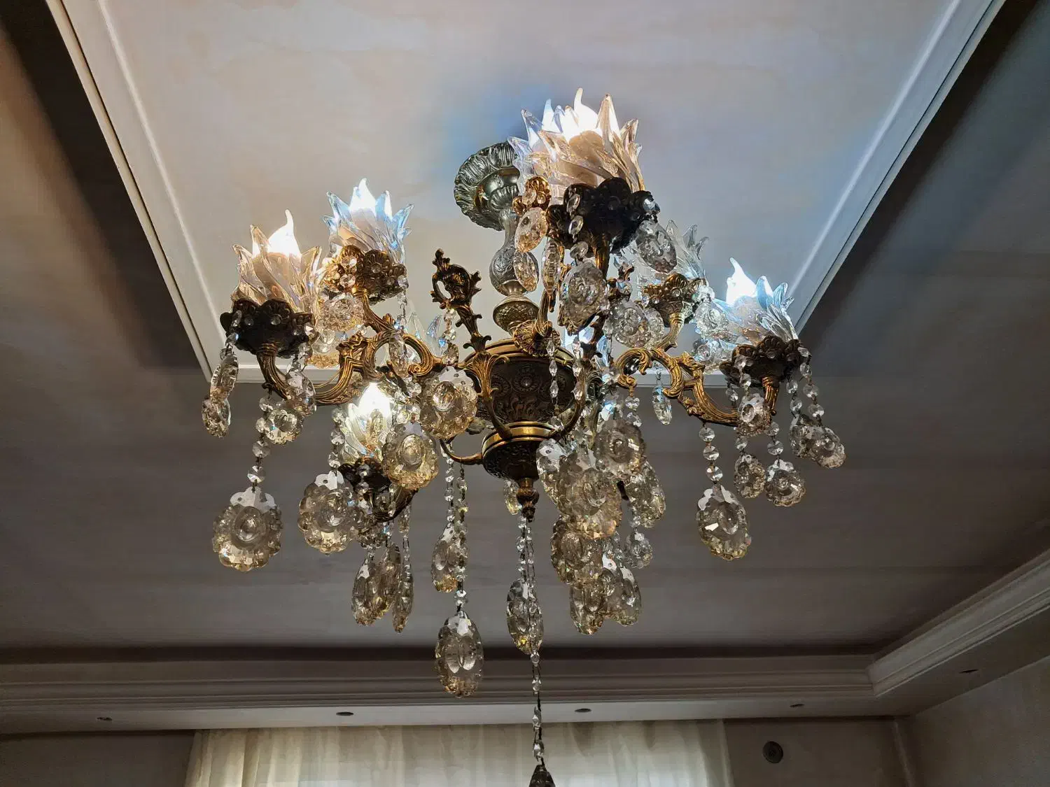 لوستر برنجی|لوستر و چراغ آویز|قرچک, مهدیه|دیوار