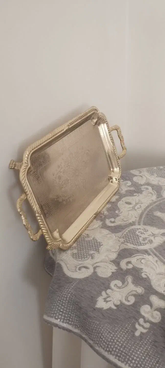 سینی طلایی برای چهل و پنج سال پیش|کلکسیون اشیاء عتیقه|رشت, کوی حسینی|دیوار