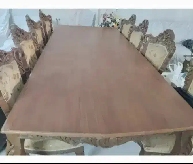 میز ناهار خوری 10 نفره چوب گردو|میز و صندلی غذاخوری|فلاورجان, |دیوار