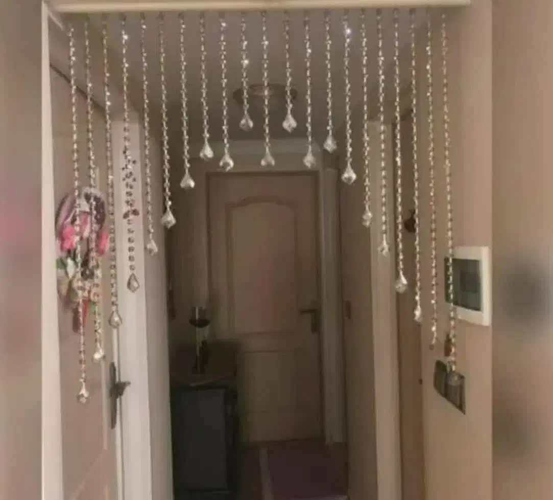 پرده کریستالی و پولکی و ریسه گوی لوستر و پرده|پرده، رانر، رومیزی|تهران, تهرانسر شرقی|دیوار