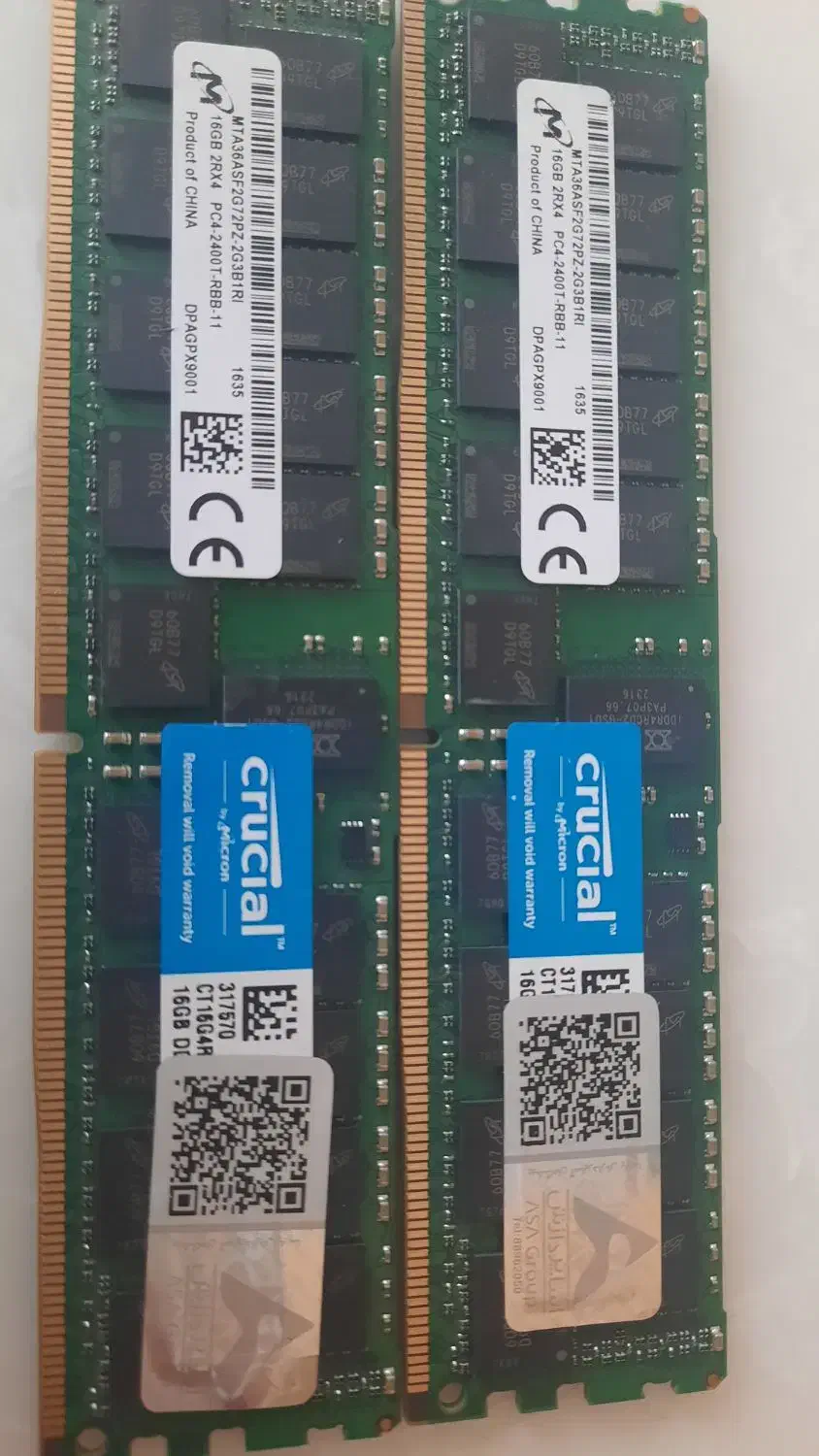 رم سرور  8 و 16 گیگ Ram DDR4 Crucial Samsung|قطعات و لوازم جانبی رایانه|تهران, نارمک|دیوار