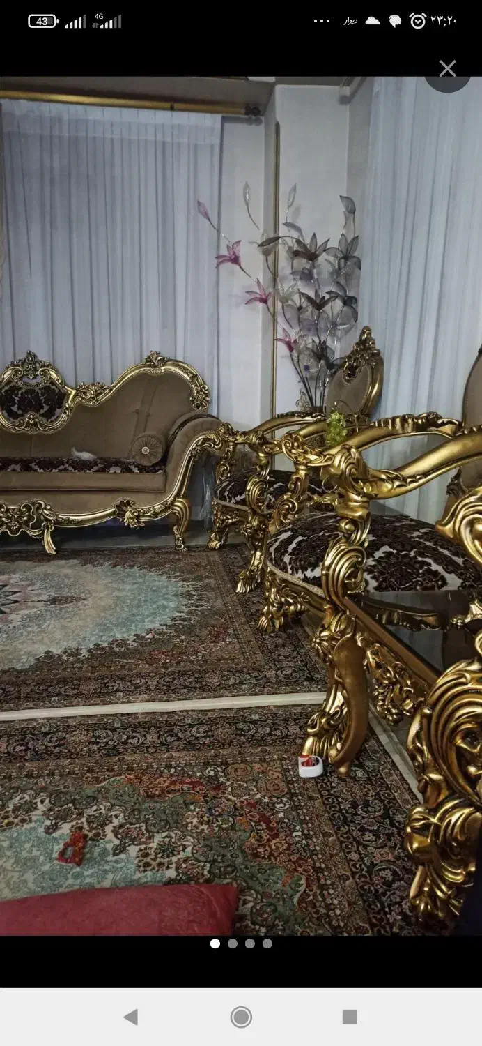 مبل 9نفره سلطنتی ورق طلا|مبلمان خانگی و میز عسلی|محمدشهر, محمدشهر|دیوار