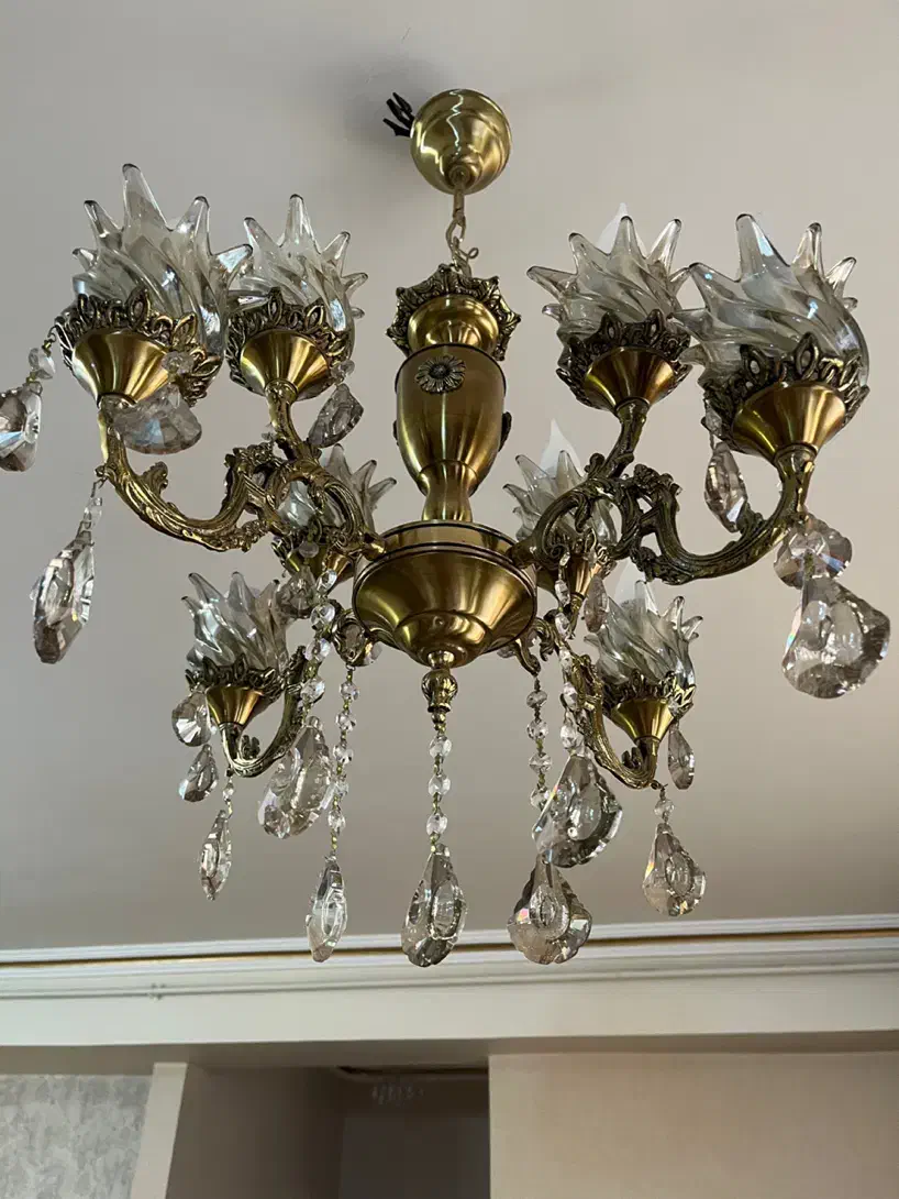 ۲ عدد لوستر تمام برنز|لوستر و چراغ آویز|تبریز, |دیوار