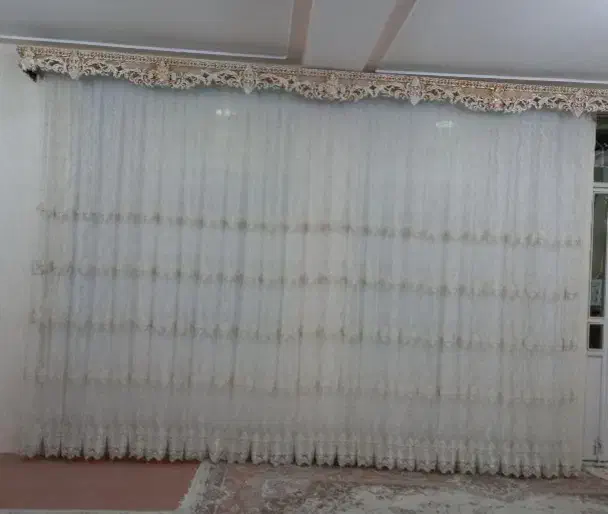 پرده وزیر پرده وکتیبه و۲چوب پرده|پرده، رانر، رومیزی|میانه, |دیوار