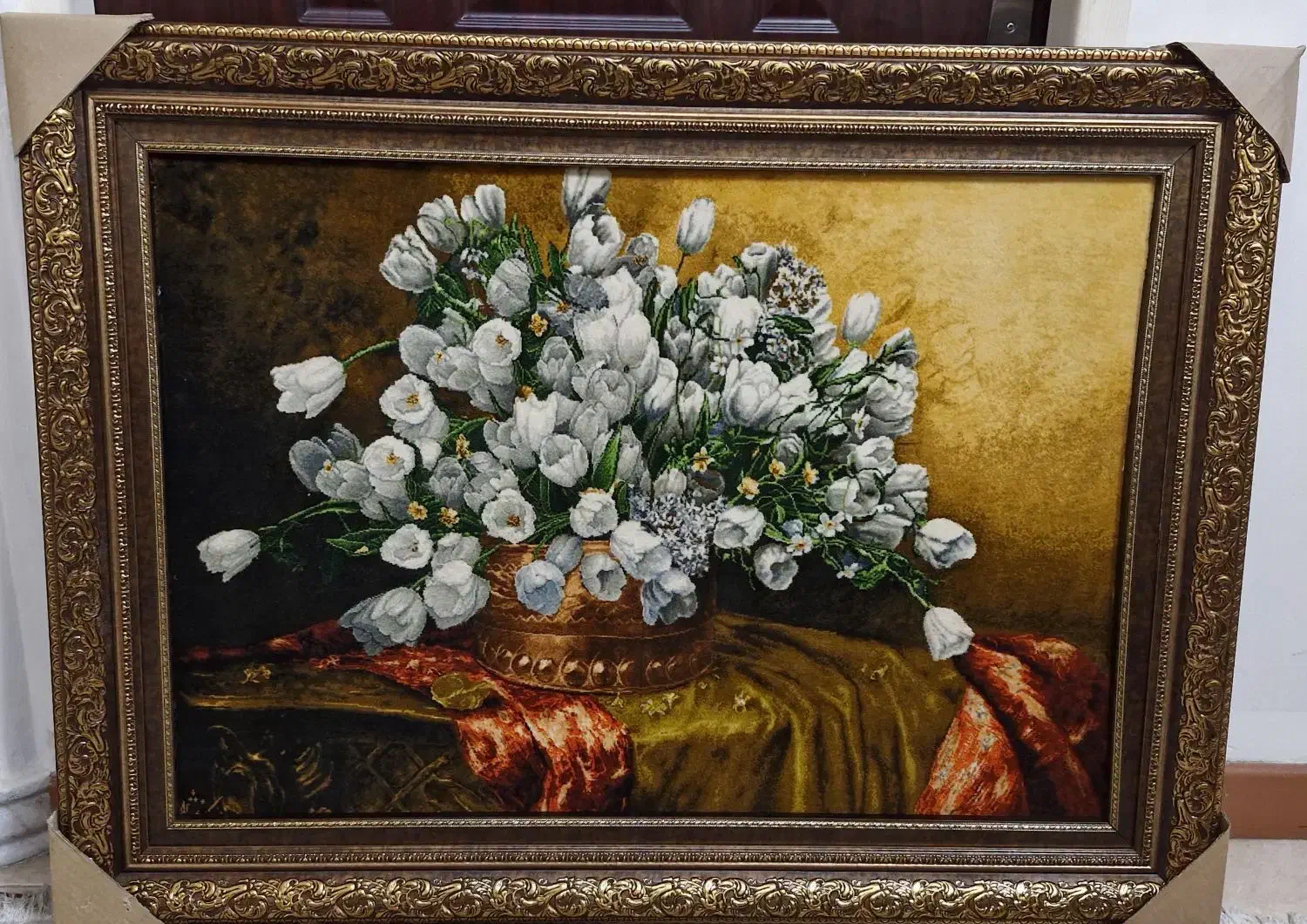 تابلوفرش فرش دستباف طرح سبدگل|تابلو فرش|اصفهان, زهران|دیوار