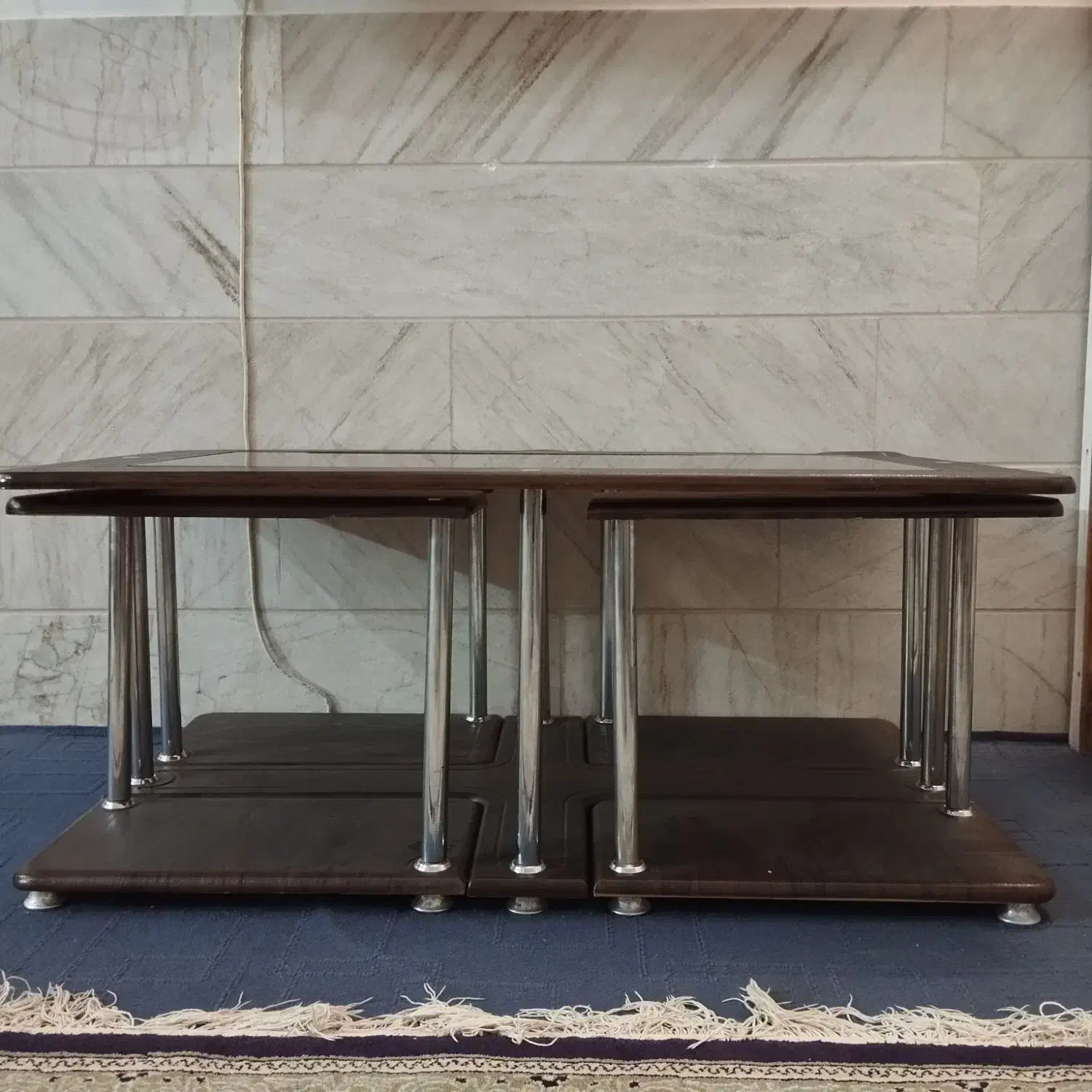 میز جلو مبلی چوبی پنج تکه|مبلمان خانگی و میز عسلی|حمیدیا, |دیوار