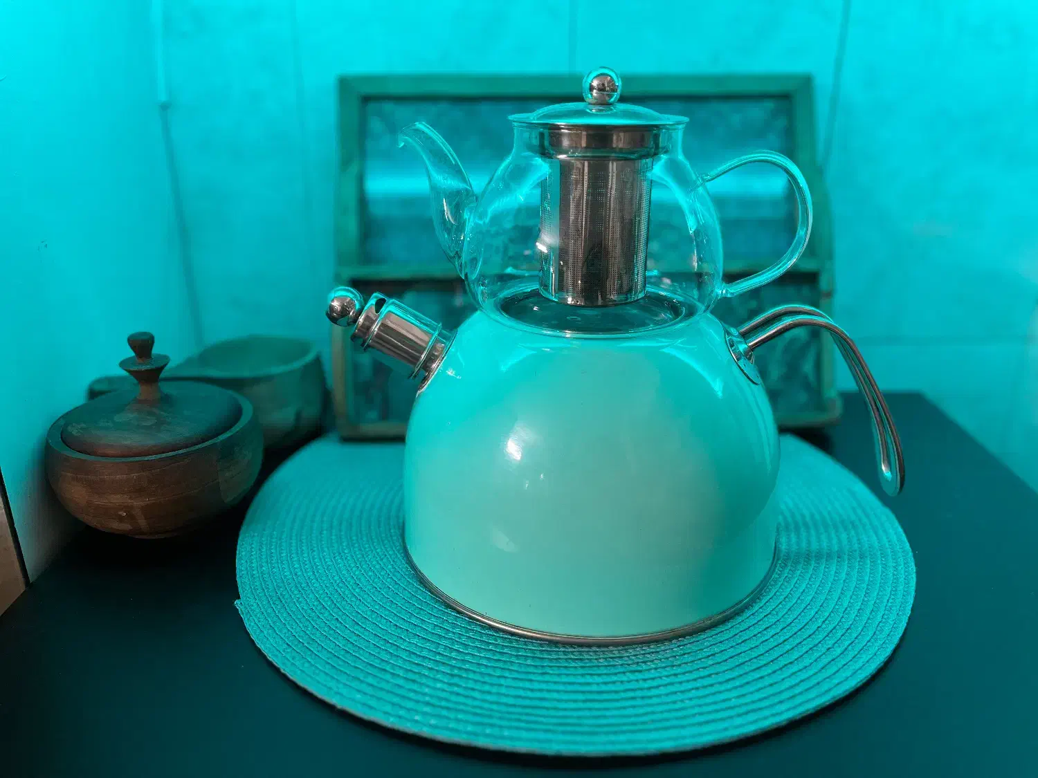 کتری و قوری استیل جنس قوری پیرکس|قوری، کتری، قهوهساز دستی|اراک, |دیوار