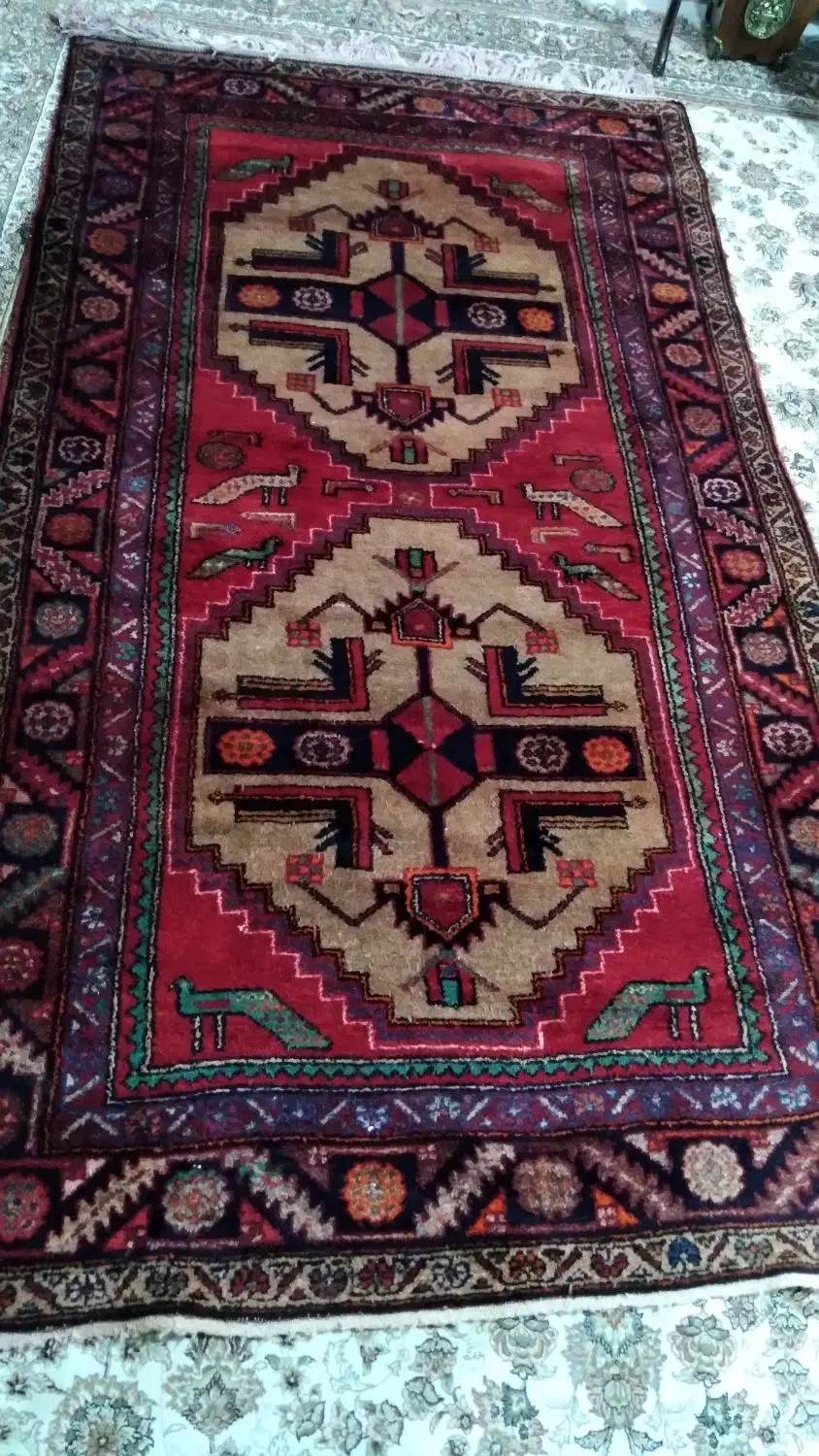 قالیچه دست بافت قدیمی|فرش|کرمانشاه, |دیوار