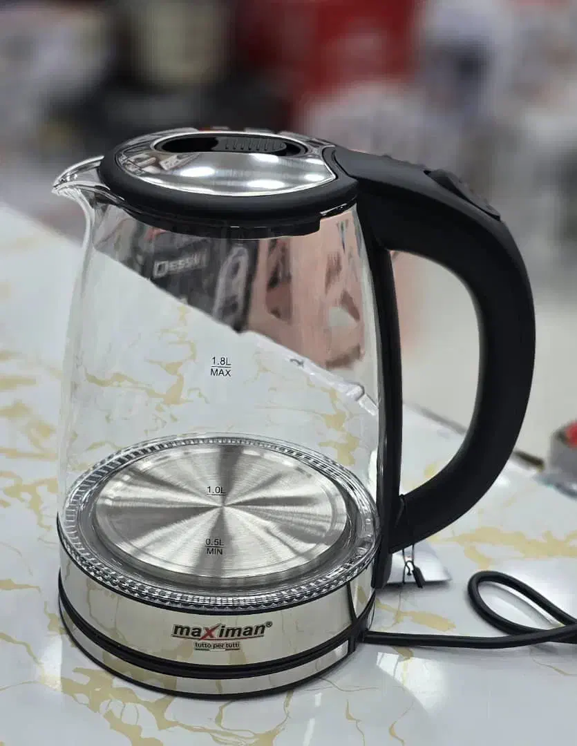 کتری برقی شیشه ای با نور آبی|سماور، چایساز، قهوهساز|بندرعباس, |دیوار