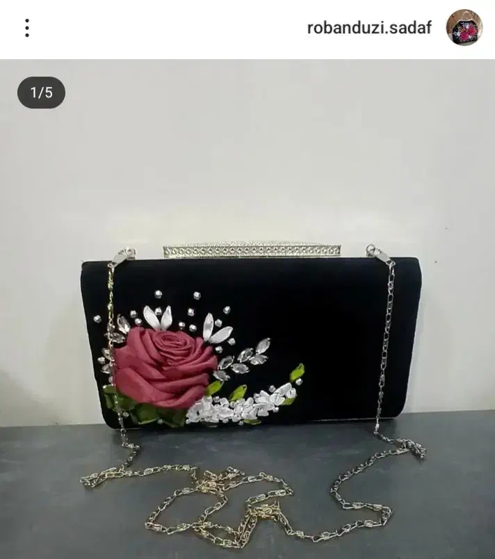 کیف مخمل مجلسی دستدوز|کیف، کفش، کمربند|مشگین شهر, |دیوار