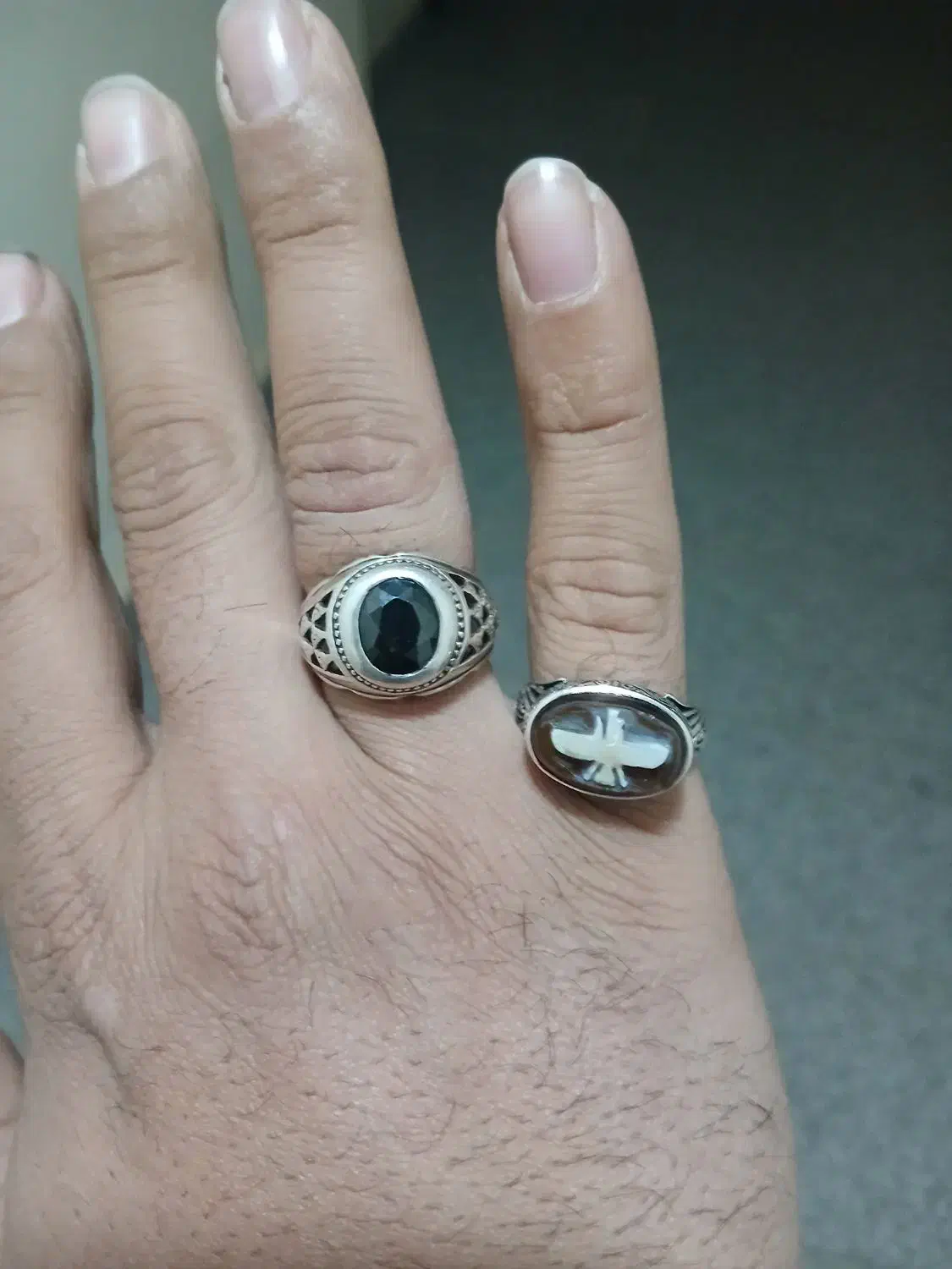 انگشتر نقره با سنگ اونیکس|جواهرات|تهران, دروازه شمیران|دیوار