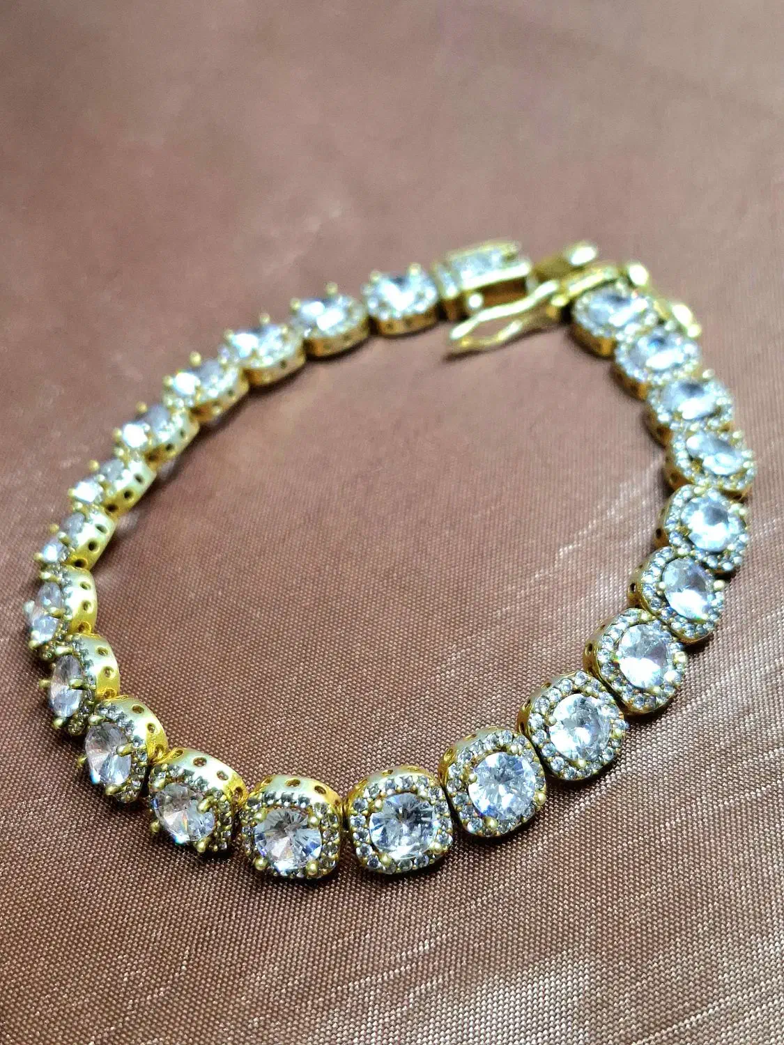 دست بند نقره با آبکاری طلا نگین اتمی|جواهرات|تهران, اقدسیه|دیوار