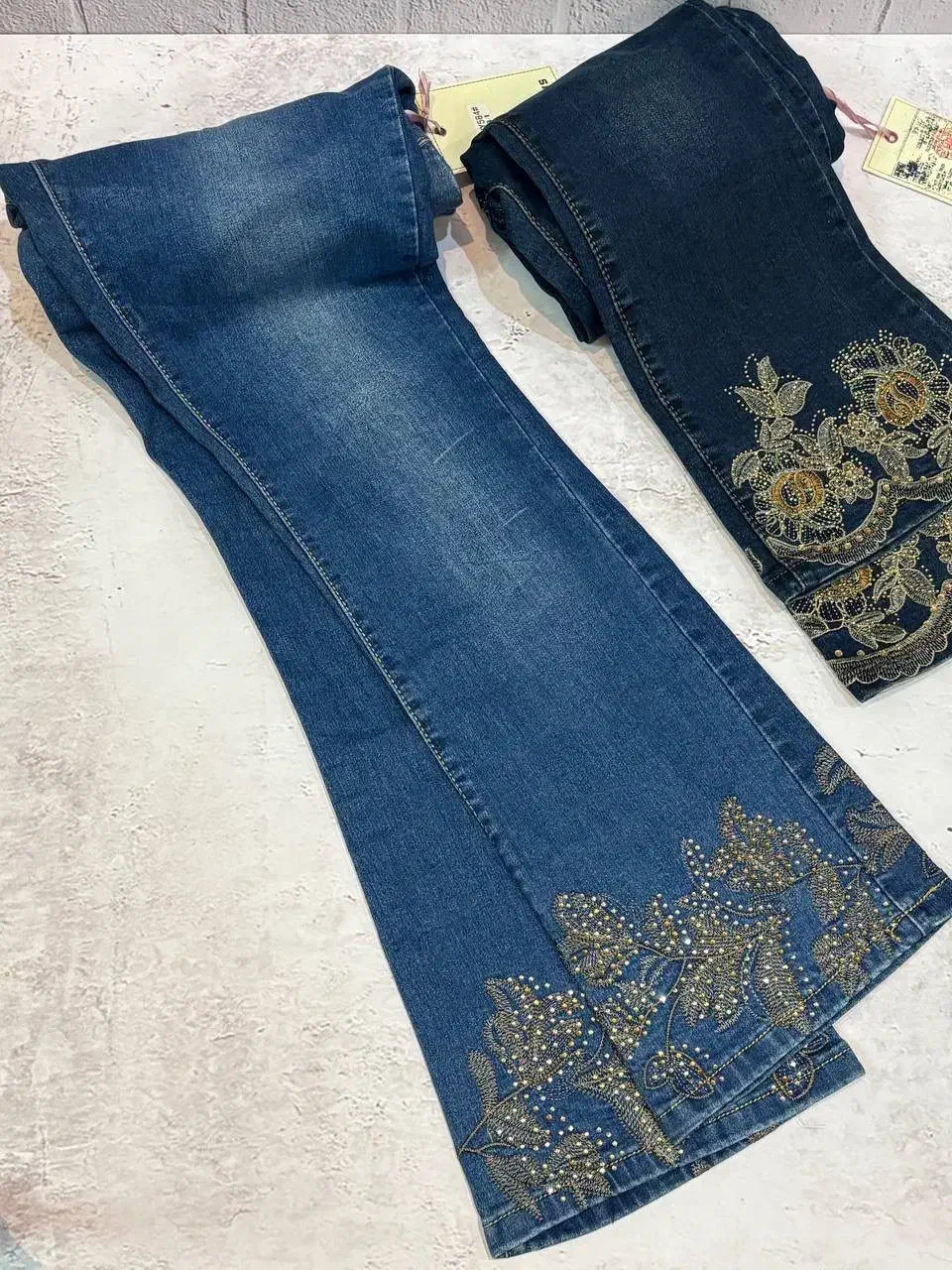 شلوار لی نگین دوزی شده وارداتی|لباس|یزد, |دیوار