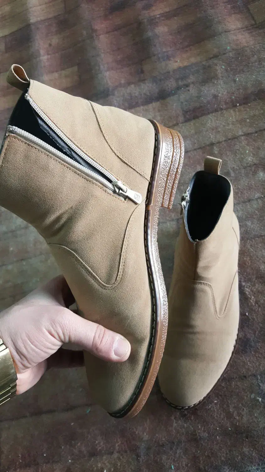 نیم بوت چرم مصنوعی سایز ۴۲-41 نسکافه ای|کیف، کفش، کمربند|درگز, |دیوار
