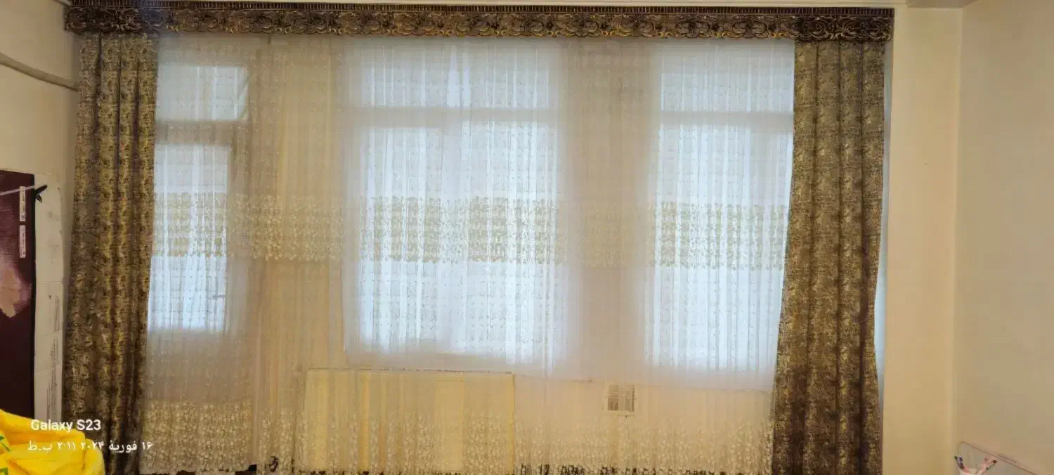 پرده توری با دو شال کناری|پرده، رانر، رومیزی|نهاوند, |دیوار