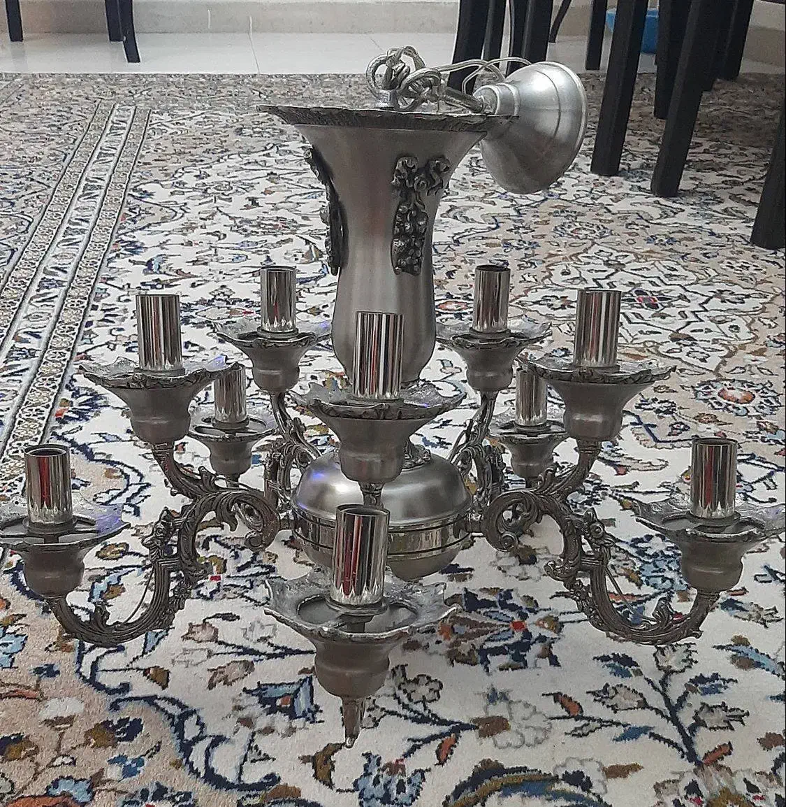 لوستر ده شعله برنجی|لوستر و چراغ آویز|تهران, شهرآرا|دیوار