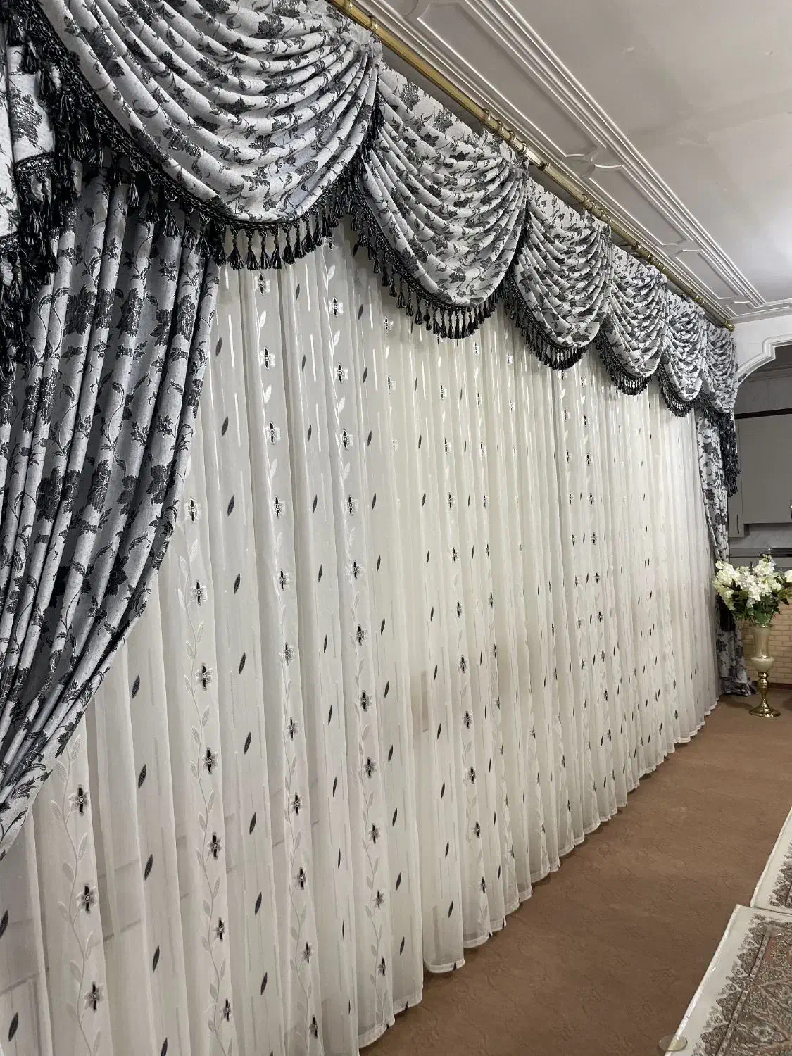 پرده پذیرایی بسیار شیک و نو|پرده، رانر، رومیزی|کنگاور, |دیوار