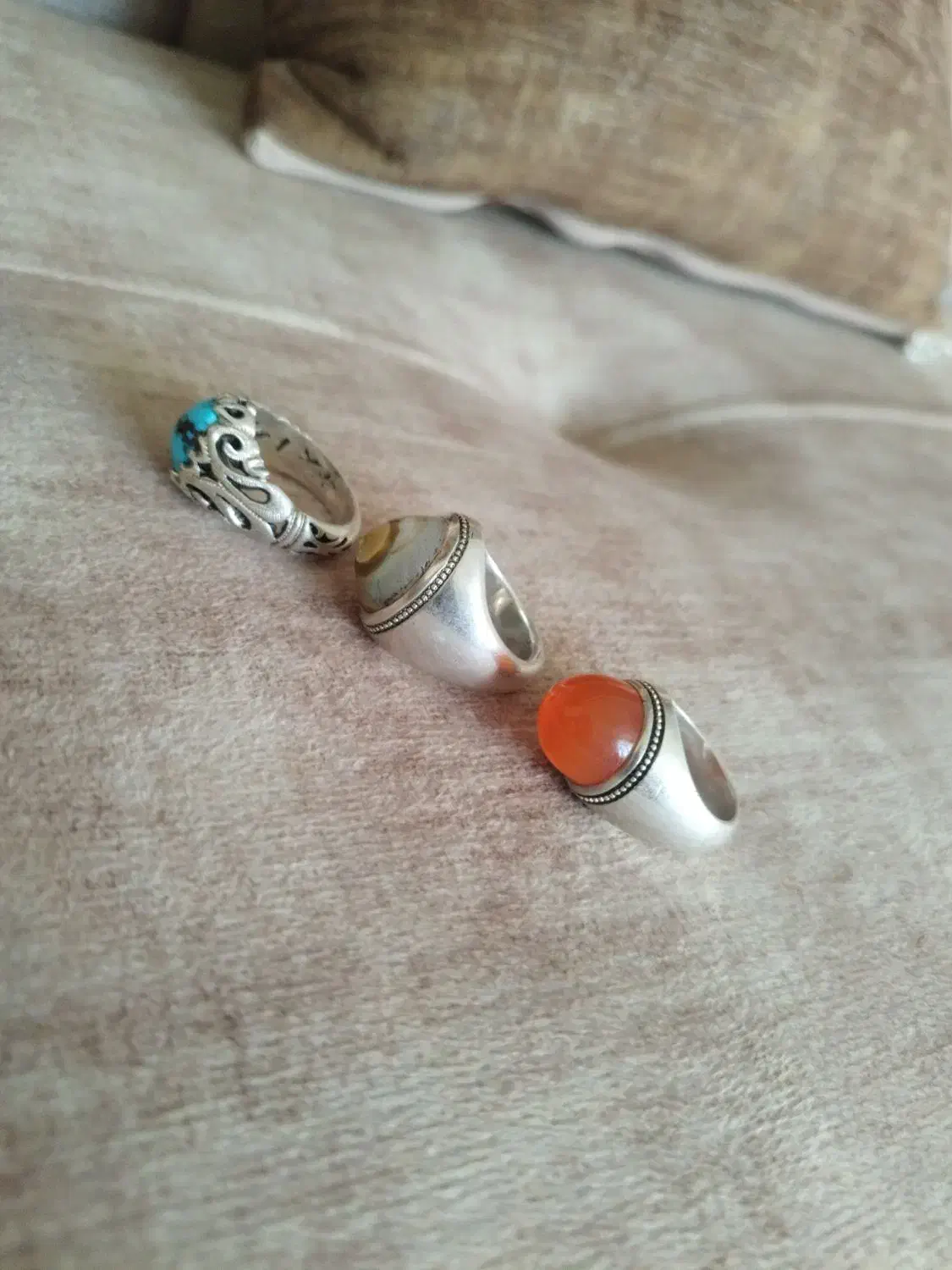 سه عدد انگشتره نقره|جواهرات|اصفهان, طاحونه|دیوار