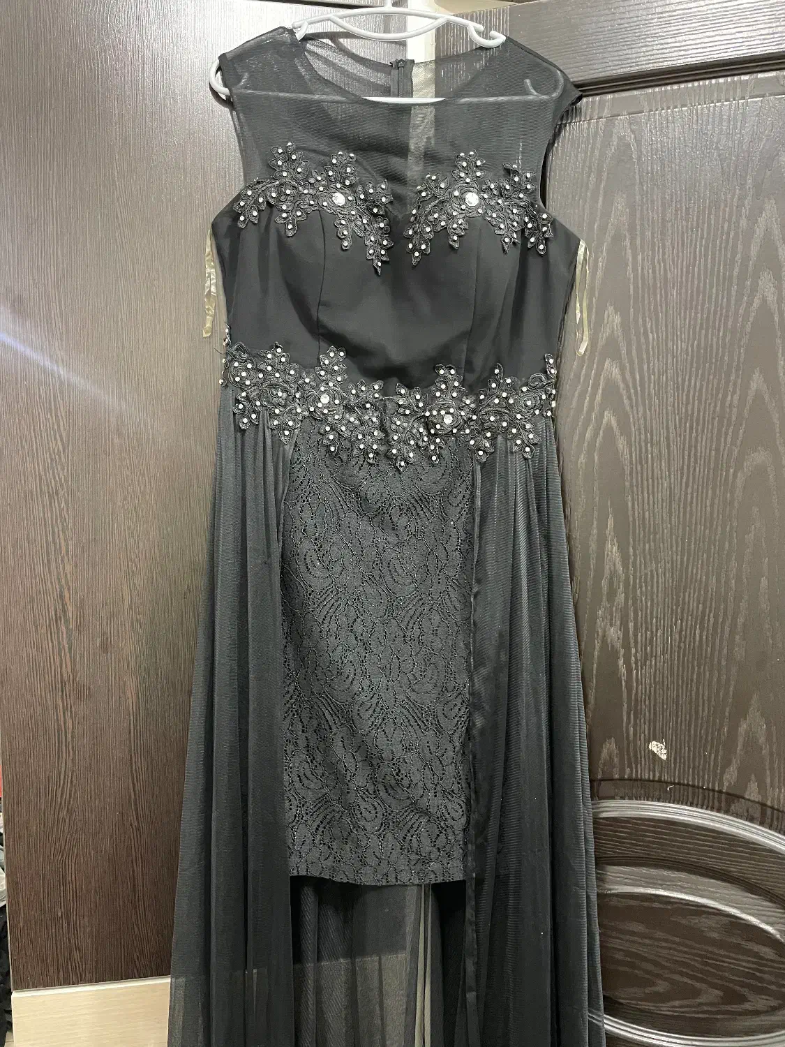 پیراهن مجلسی مشکی کار شده توری|لباس|قزوین, |دیوار