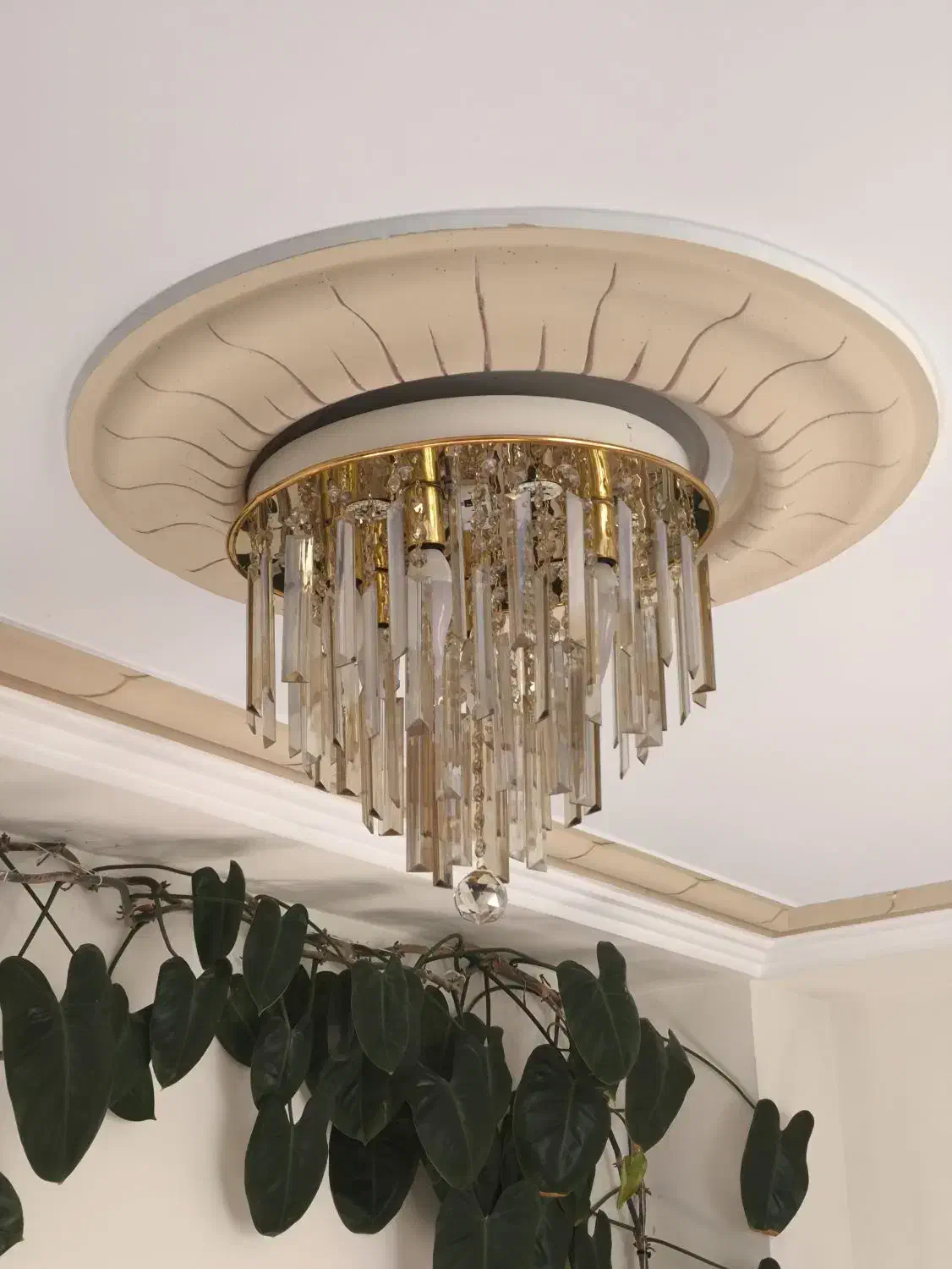 لوستر گرد ۴۰ سانتی|لوستر و چراغ آویز|دهگلان, |دیوار