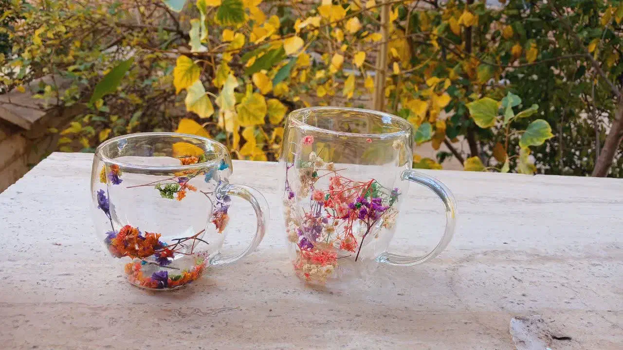 لیوان پیرکس گلدار دسته دار|ظروف سرو و پذیرایی|اردبیل, |دیوار