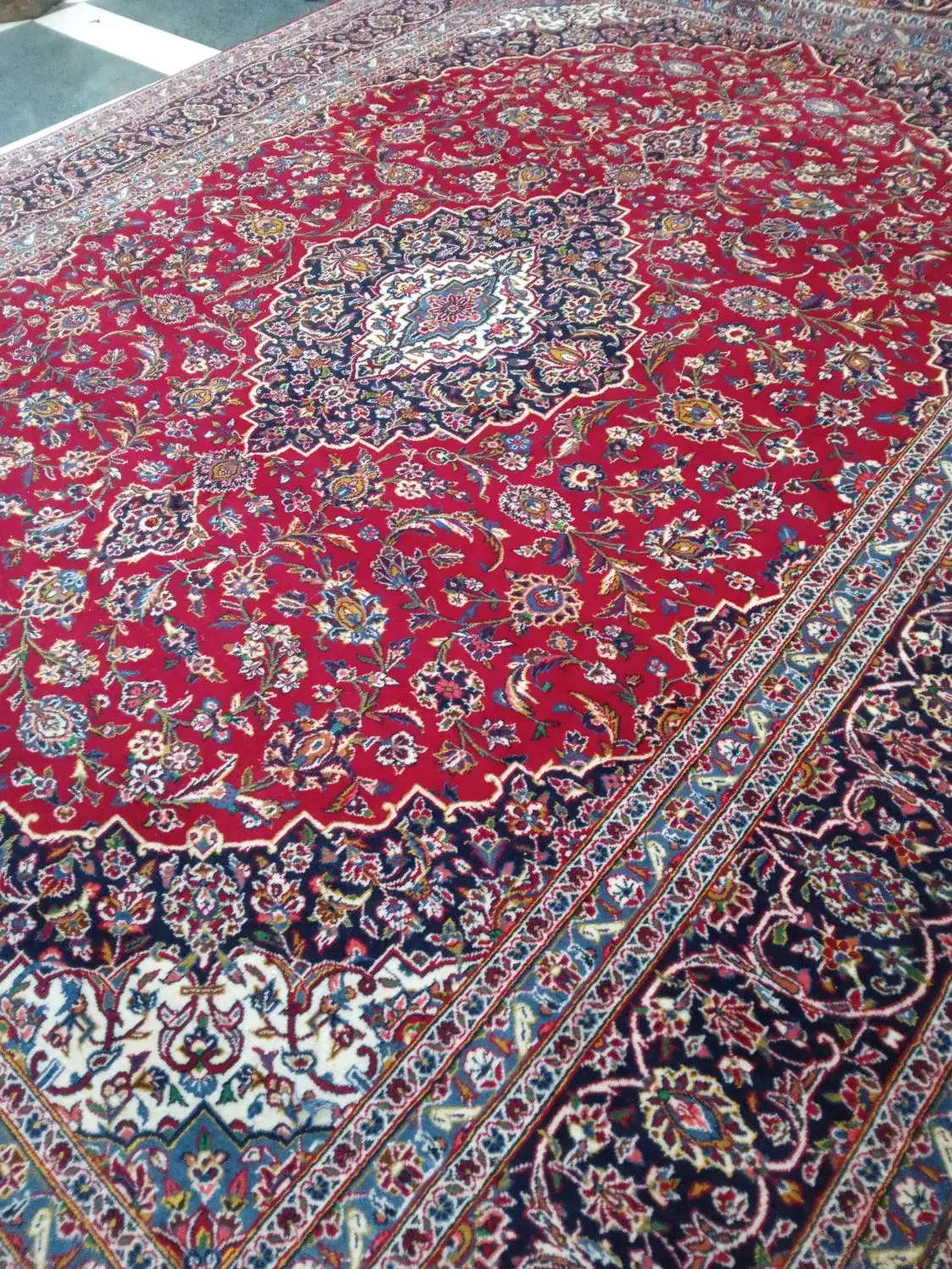 جفت فرش کاشان  قطبی۱۲ متری شسته گوشت دار سالم|فرش|تهران, سهروردی|دیوار