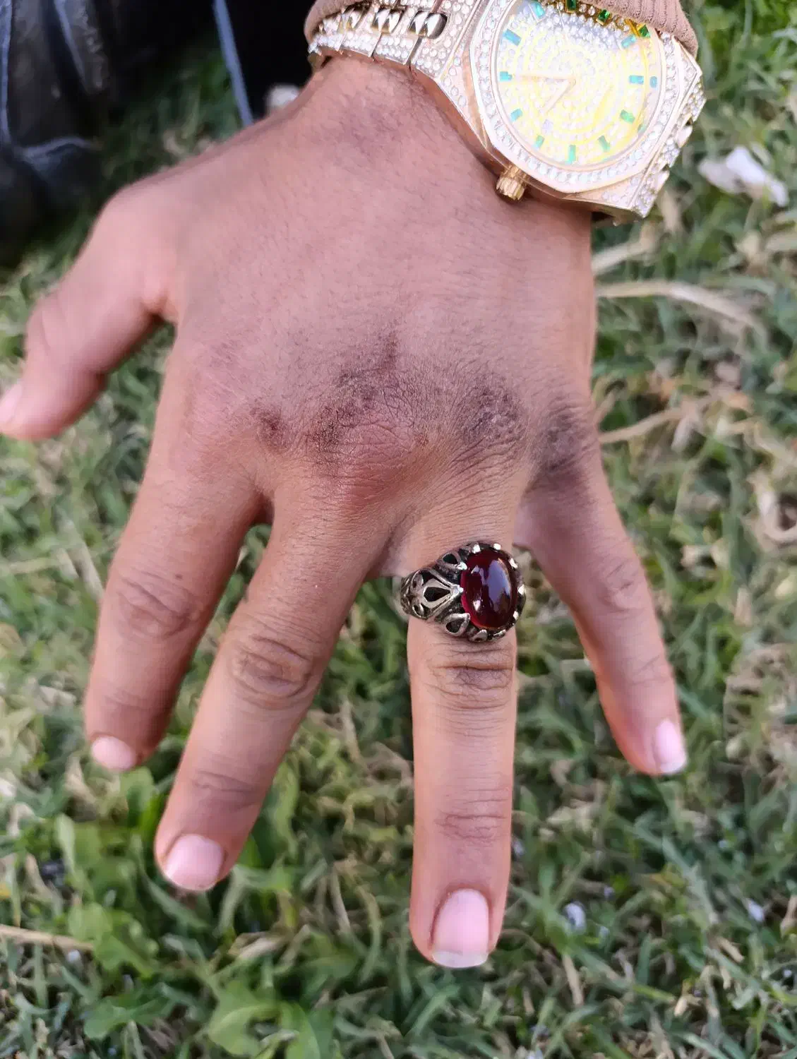 انگشتر سنگ با حکاکی خوشگل|جواهرات|شیراز, ده پیاله|دیوار