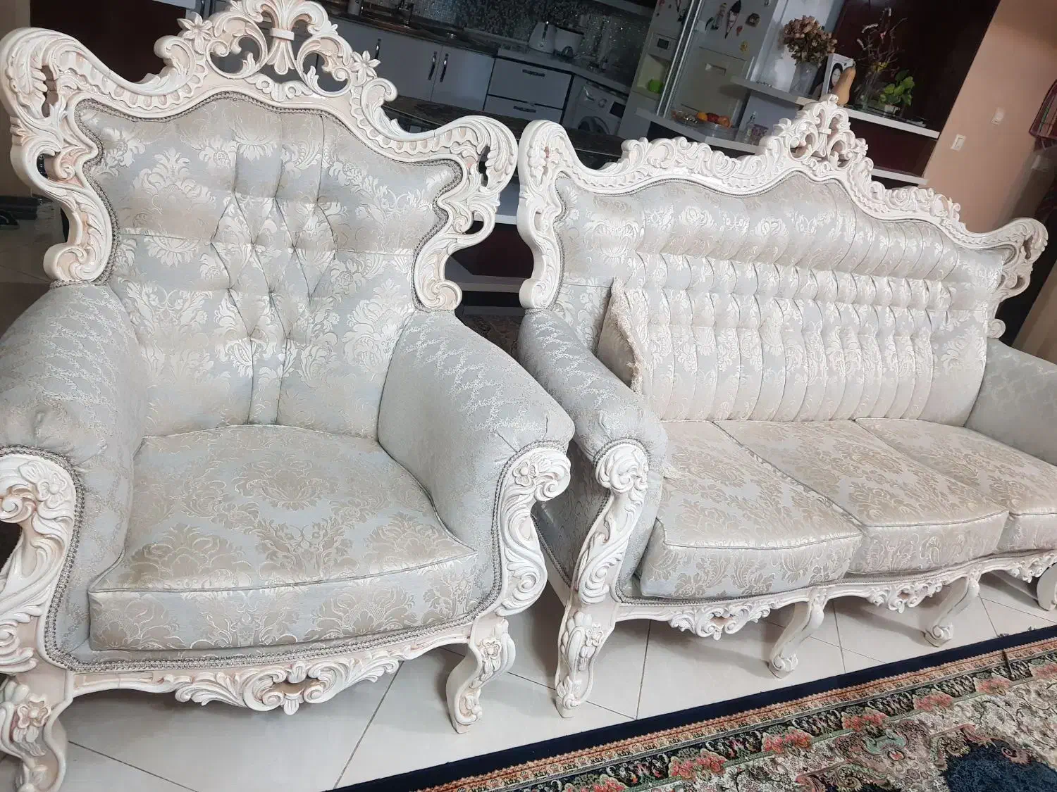 مبل سلطنتی در حد نو|مبلمان خانگی و میز عسلی|شیراز, شهرک ولیعصر|دیوار