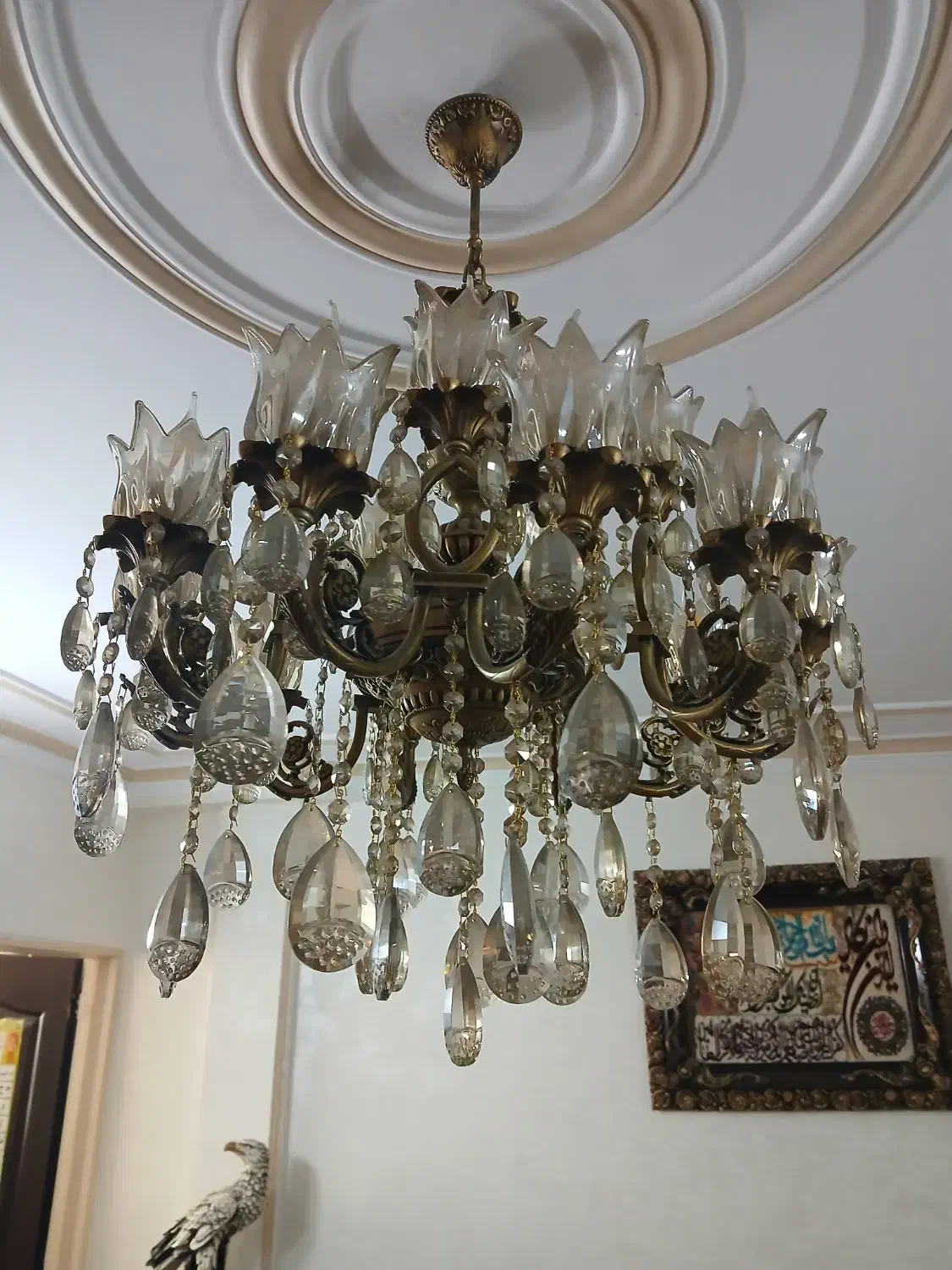 لوستری برنجی ۱۵شاخه|لوستر و چراغ آویز|تهران, ارجمندی راد|دیوار