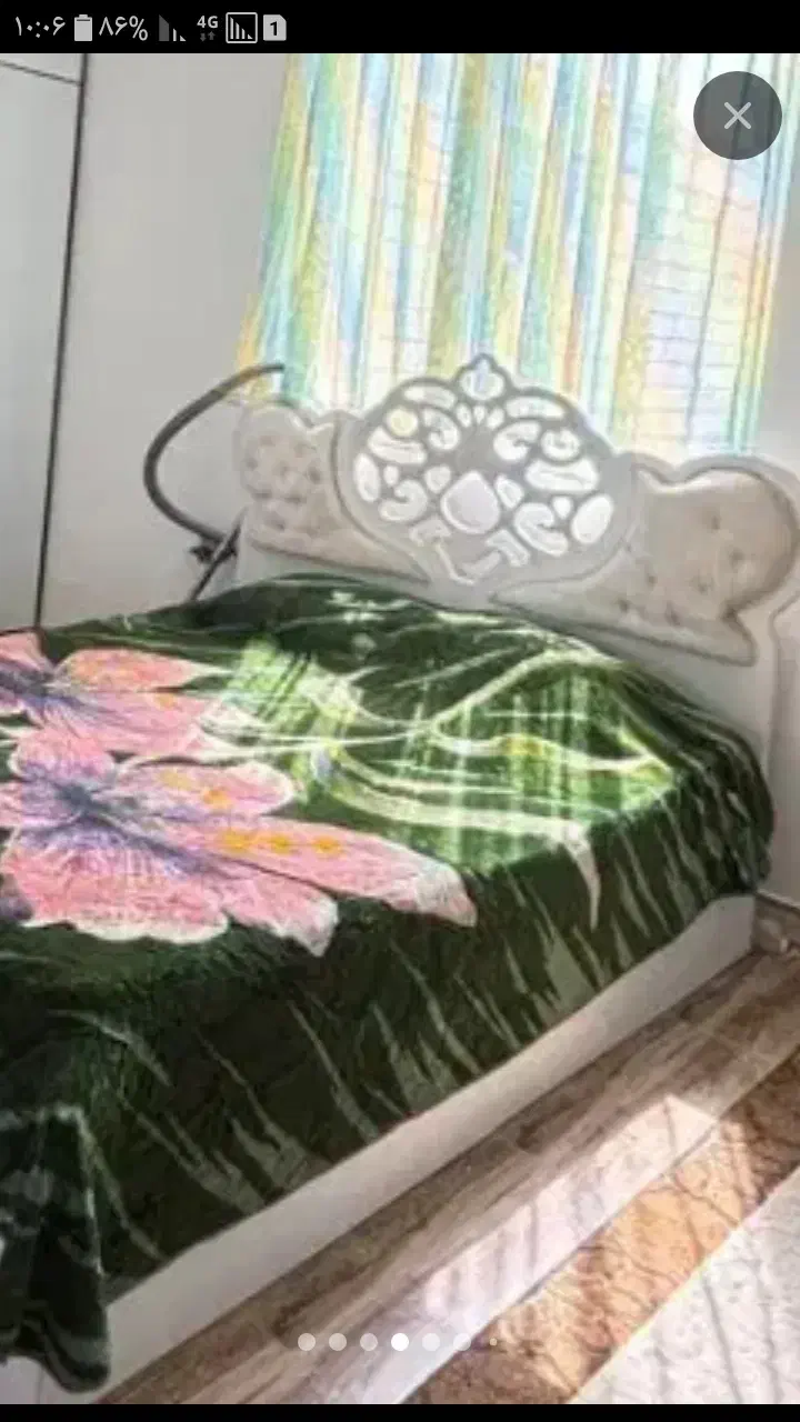 تخت ومیز ارایش همراه تشک دونفره سفید|تخت و سرویس خواب|دورود, |دیوار