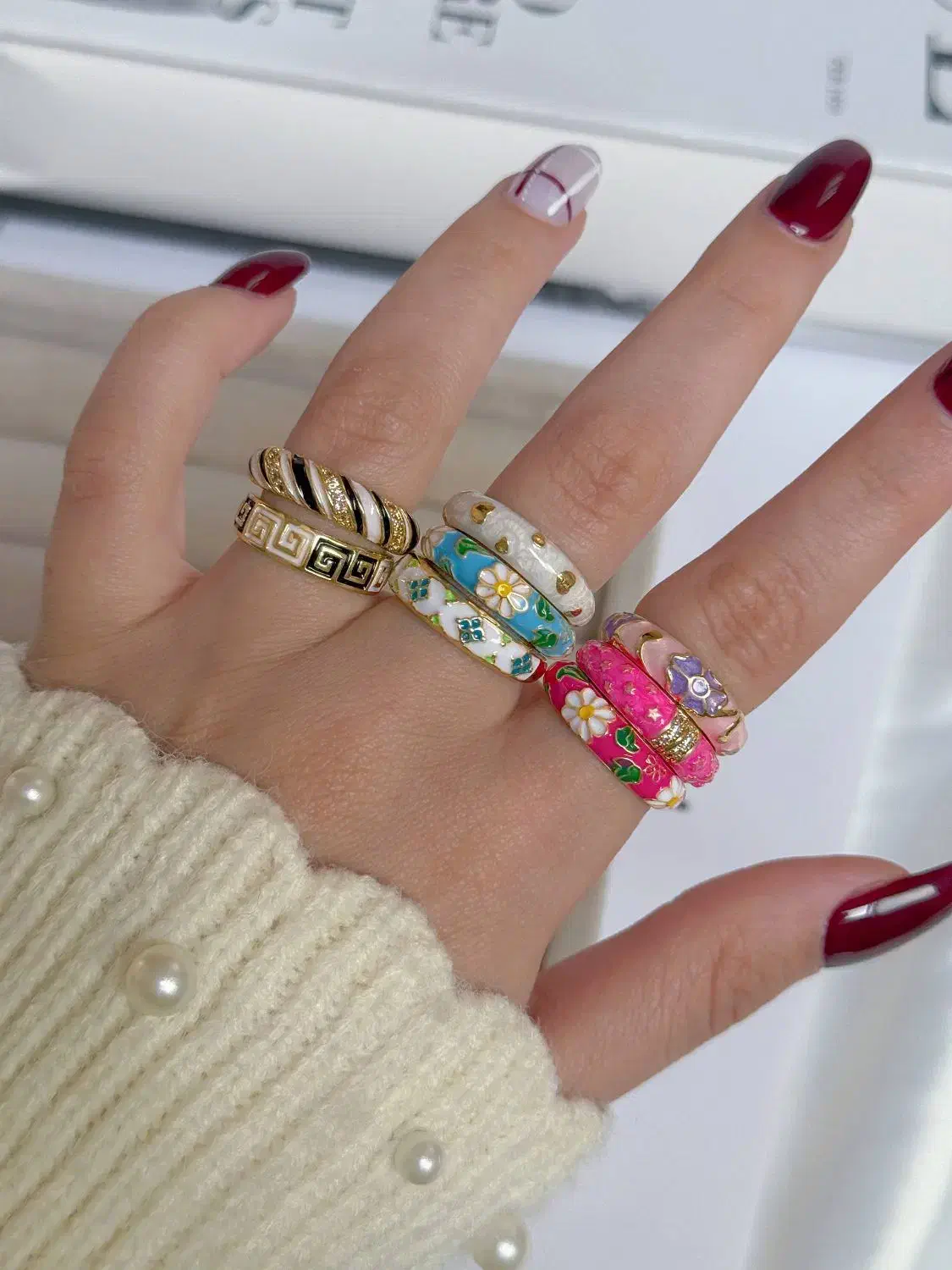 انگشتر میناکاری دستساز، فری سایز و ضدحساسیت|بدلیجات|تهران, امیرآباد|دیوار