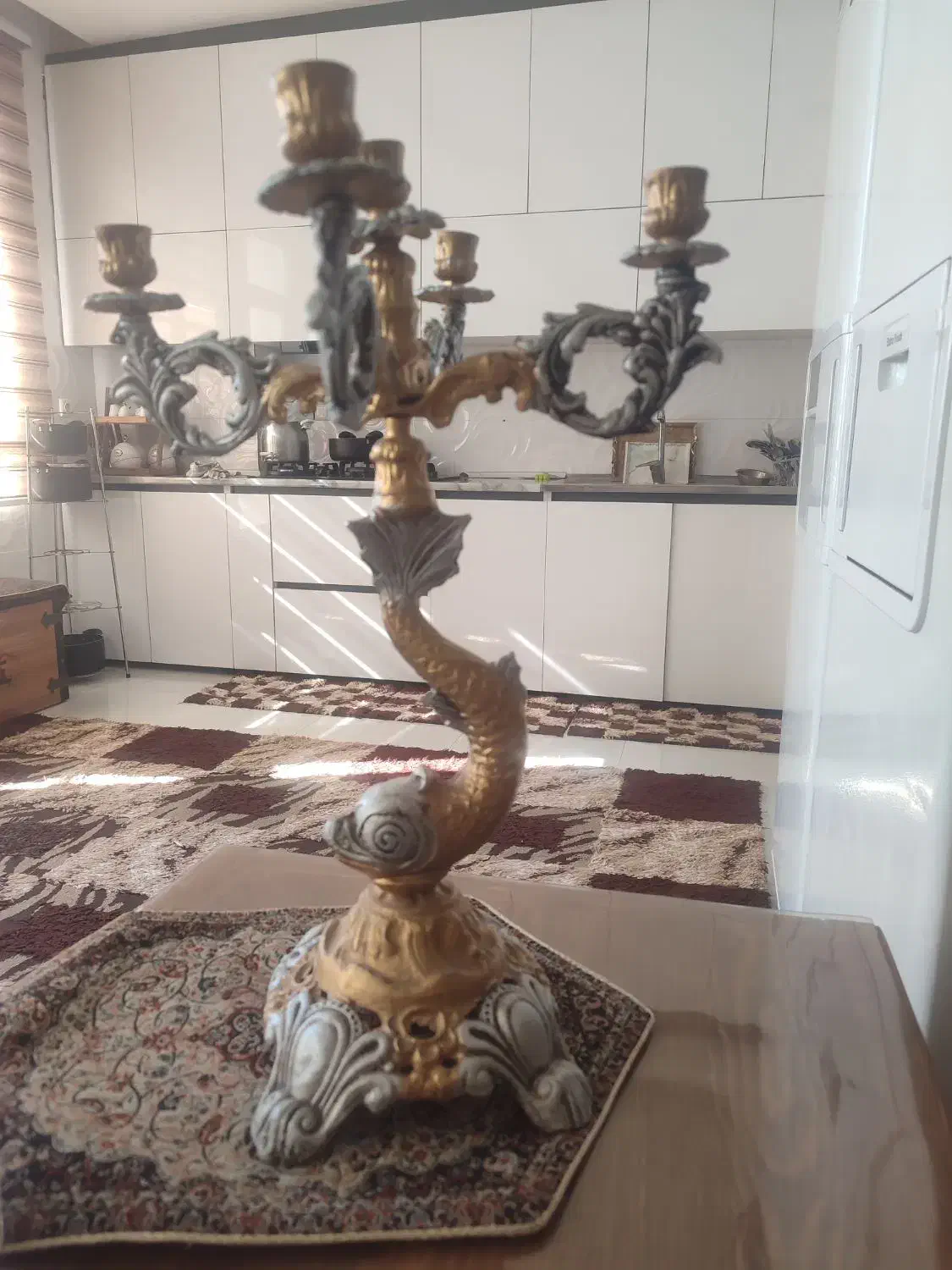 شمعدانی برنزی|مجسمه، تندیس، ماکت|قزوین, |دیوار