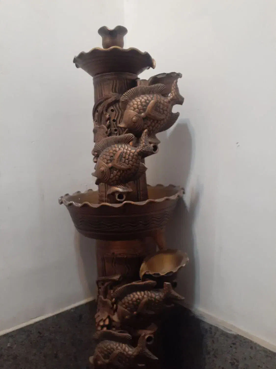 آباژور سه تیکه ماهی شیک وقشنگ بدون پمپ آب سفالی|چراغ خواب و آباژور|قرچک, باقرآباد|دیوار