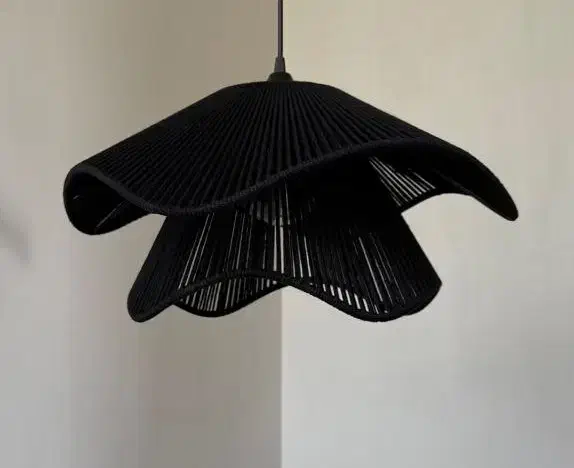 لوستر سبک بوهو با نخ رافیا و مکرومه|لوستر و چراغ آویز|کرج, باغستان|دیوار