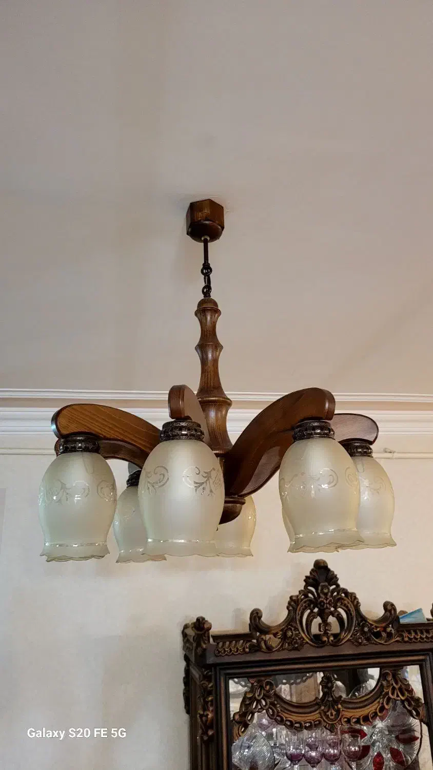 ۴عددلوستر ۸شاخه چوبی|لوستر و چراغ آویز|تبریز, |دیوار