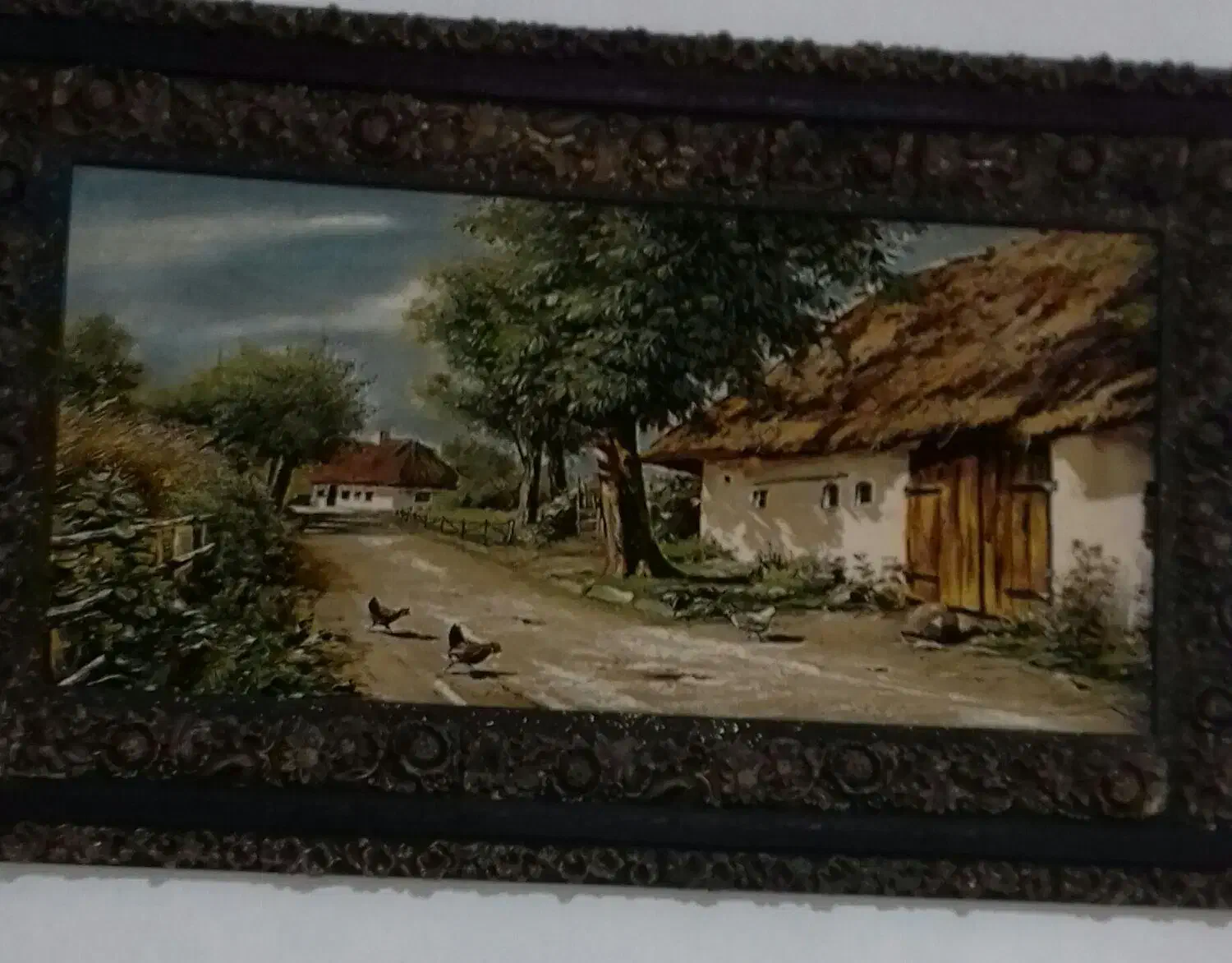 تابلو فرش با منظره طبیعیت روستایی|تابلو فرش|بندر انزلی, ساحل قو|دیوار