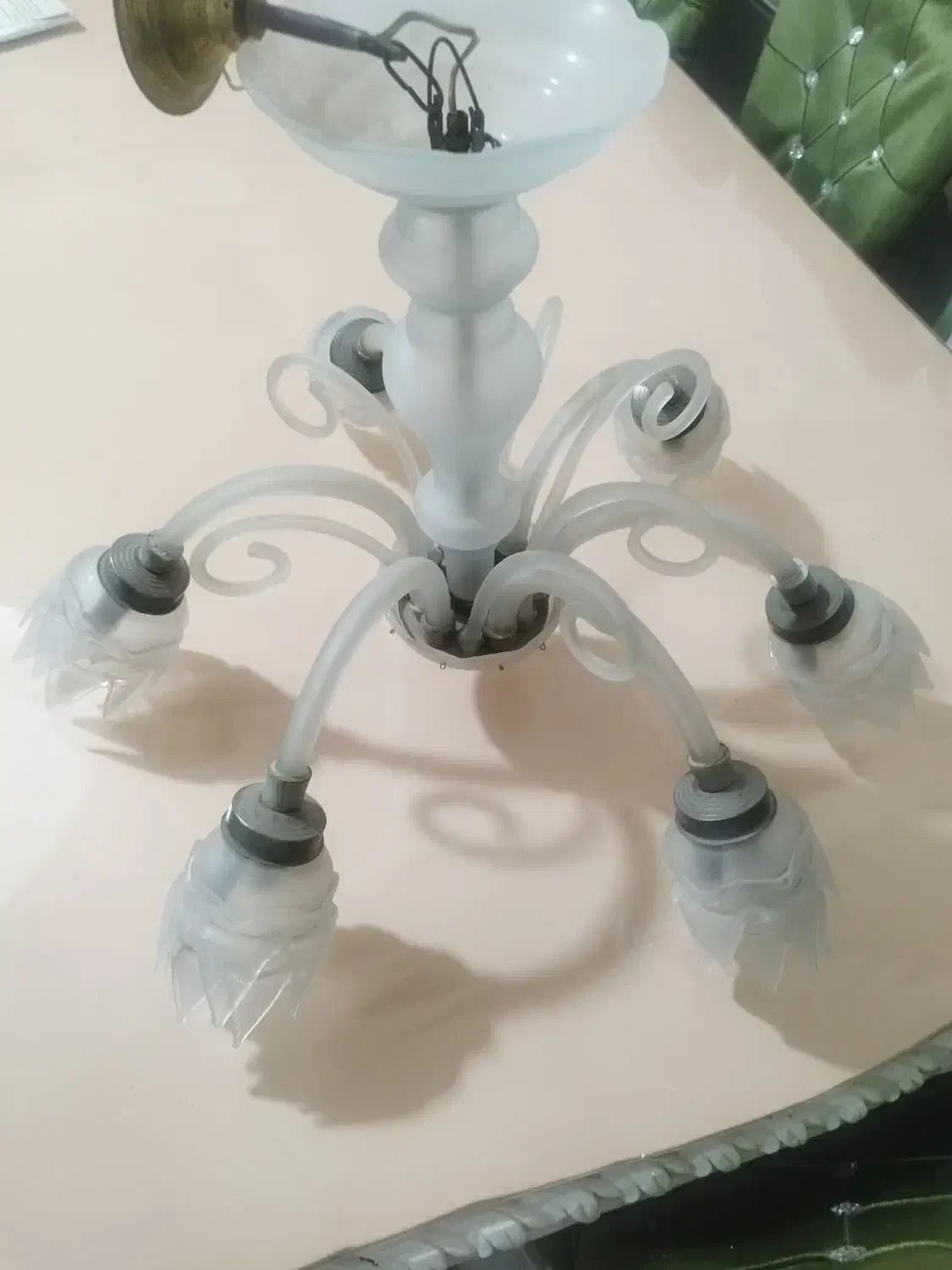 لوستر شش شاخه کریستالی|لوستر و چراغ آویز|کهریزک, |دیوار