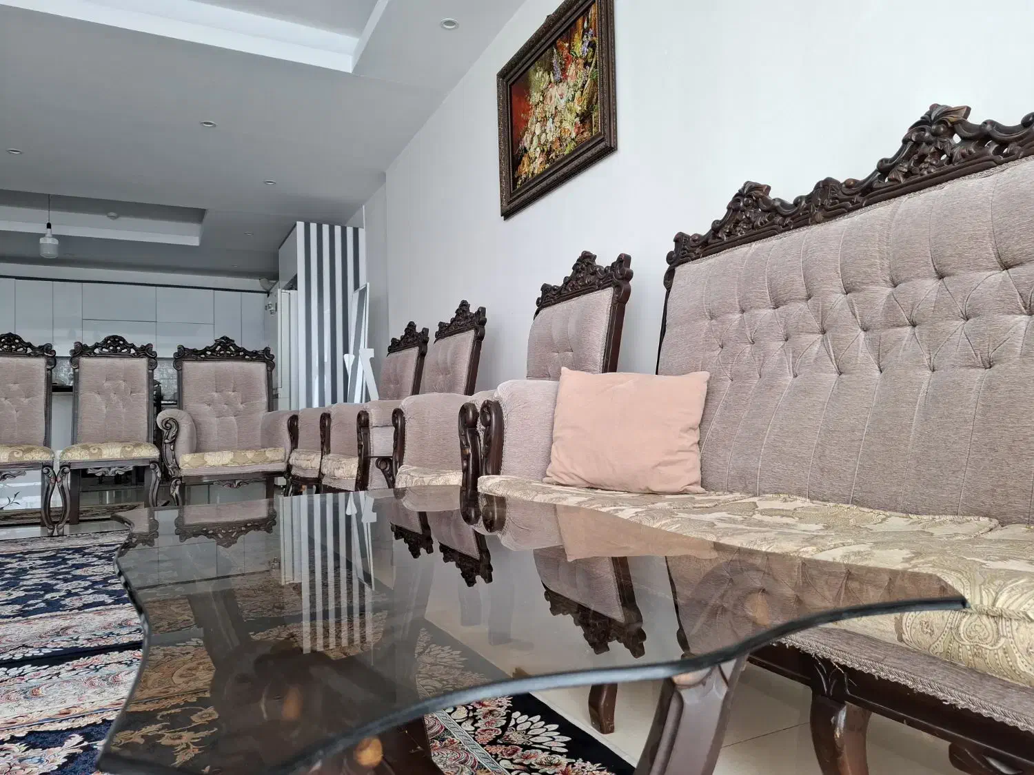 مبل سلطنتی ۹ نفره|مبلمان خانگی و میز عسلی|گرمدره, |دیوار