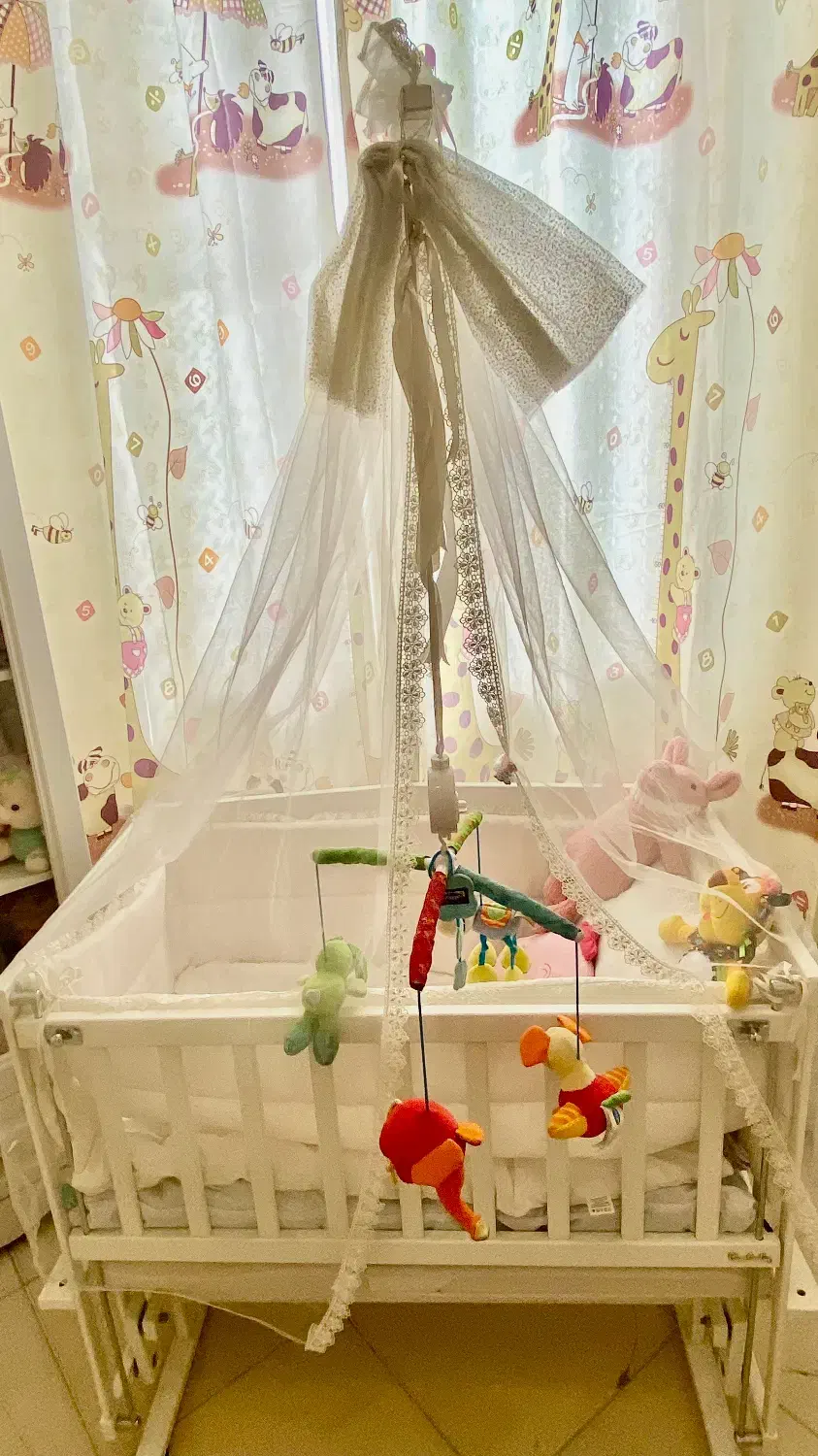 تخت کنار مادر مدل فرشته دارای حالت گهواره|تخت و سرویس خواب|ری, دیلمان|دیوار