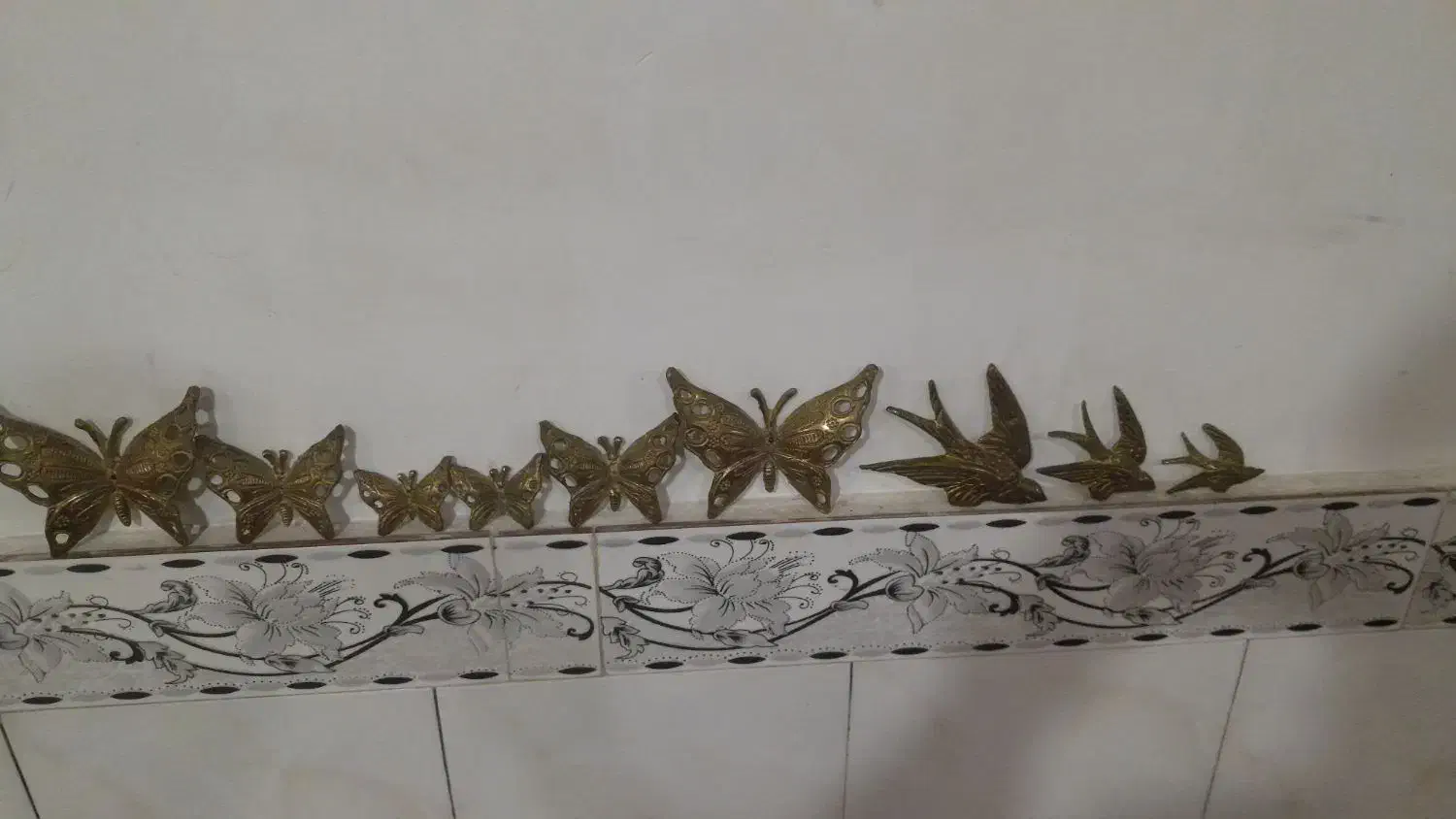 شش عدد پروانه سه تا پرستو برنج|مجسمه، تندیس، ماکت|بروجرد, |دیوار