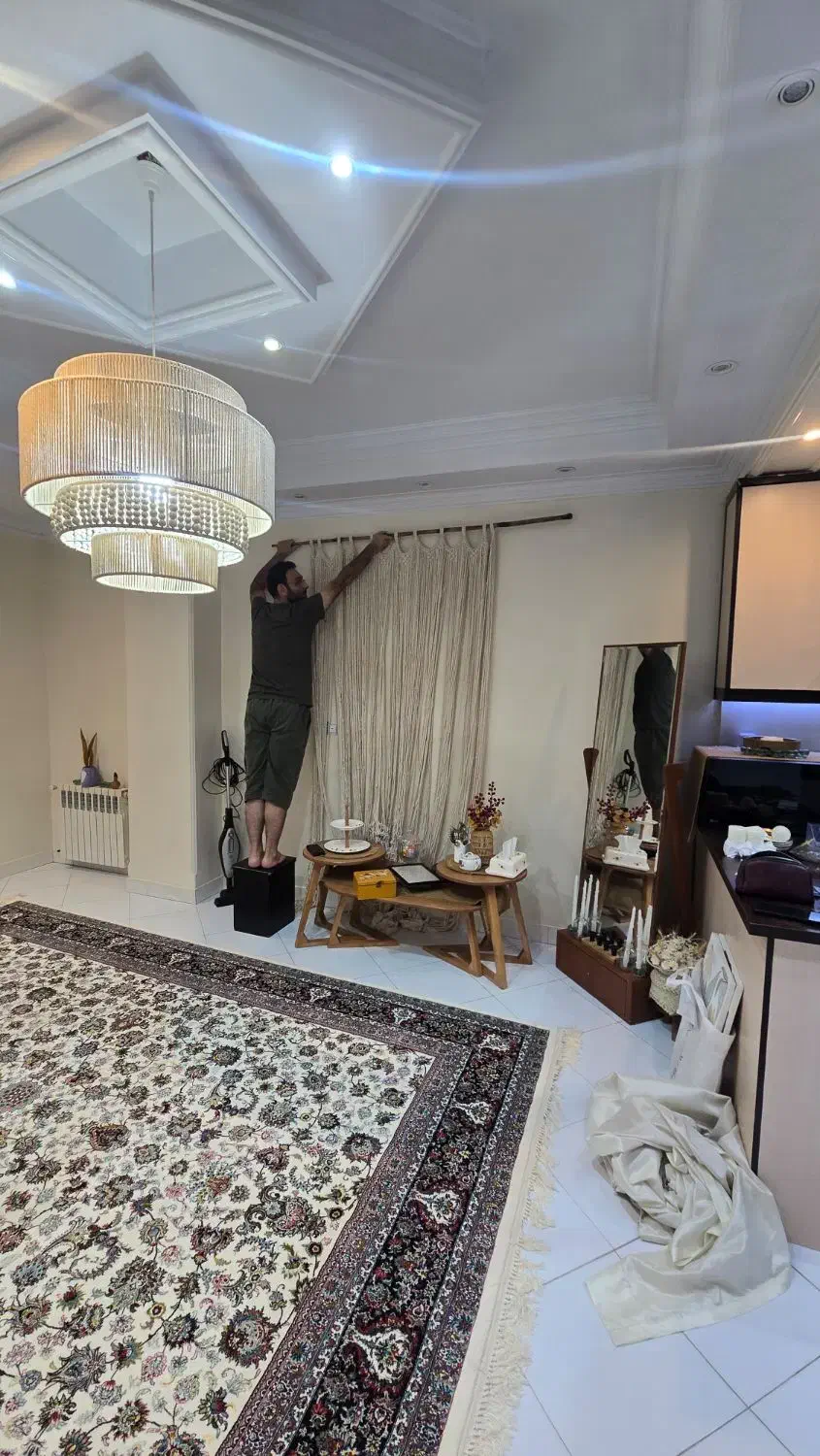 پرده مکرومه|پرده، رانر، رومیزی|تهران, سلسبیل شمالی|دیوار