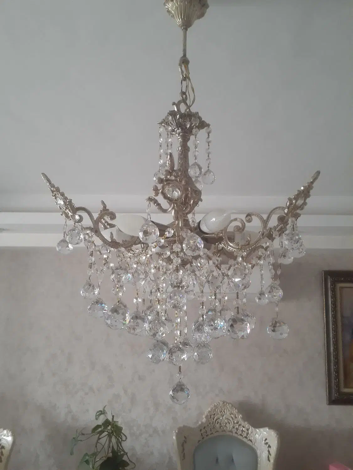 لوستر برنزی چتری|لوستر و چراغ آویز|تهران, جوادیه|دیوار