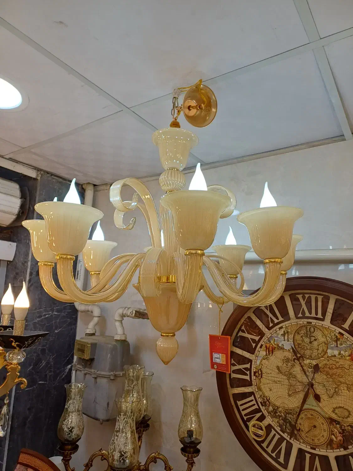 لوستر بلوری|لوستر و چراغ آویز|همدان, |دیوار